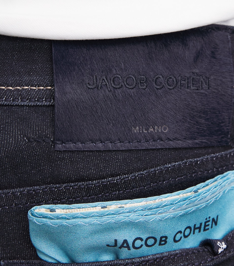 Jacob Cohën Mens Pony Hair-Patch Nick Slim Jeans Dark Blue Image 3