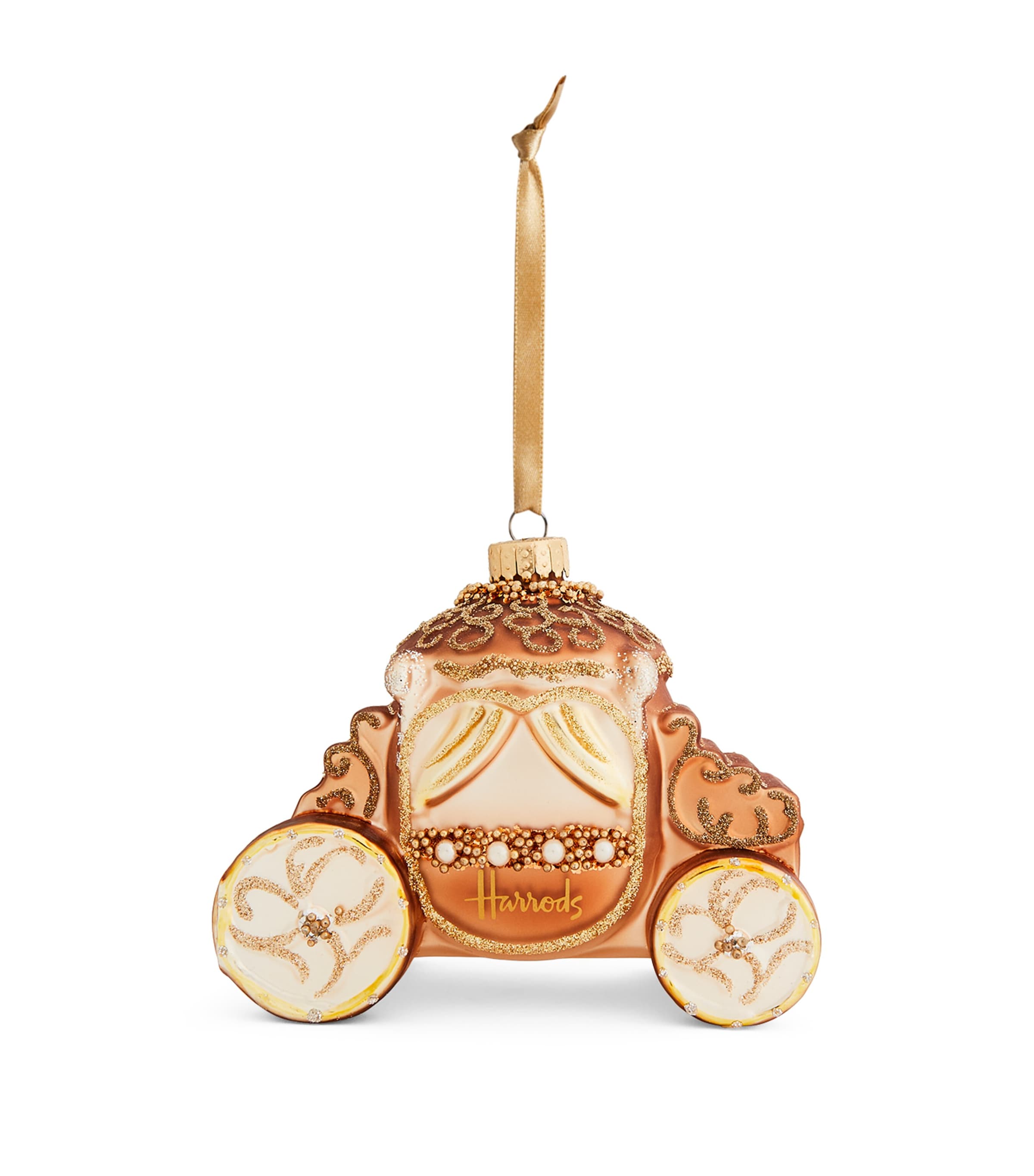 Harrods Royal Carriage Tree Decoration In Gold