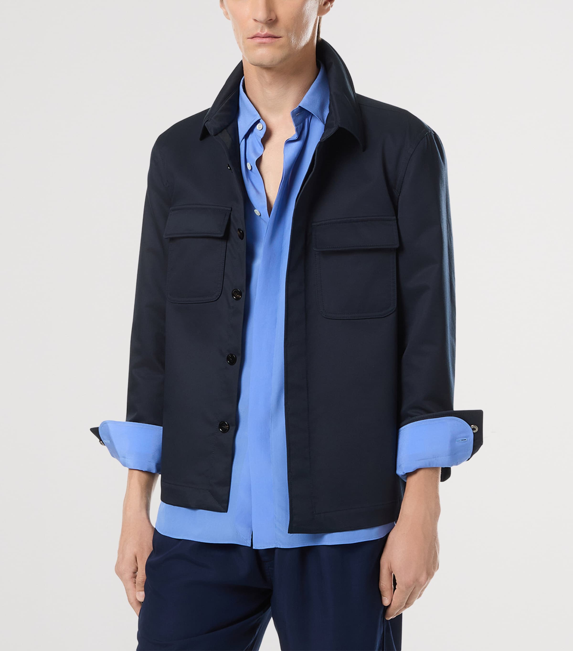 Leather-Trim Overshirt UCC Image 2