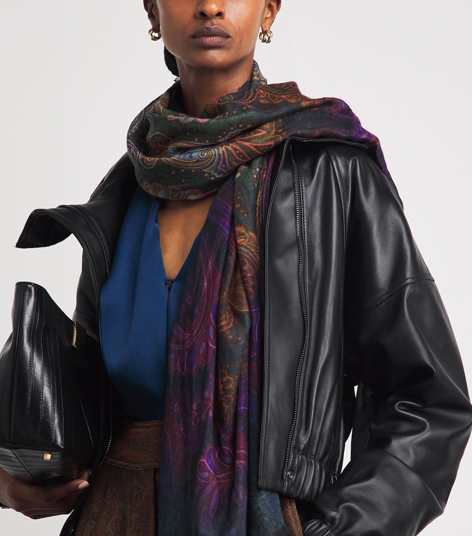 Etro Paisley Aida Shawl Green Image 2