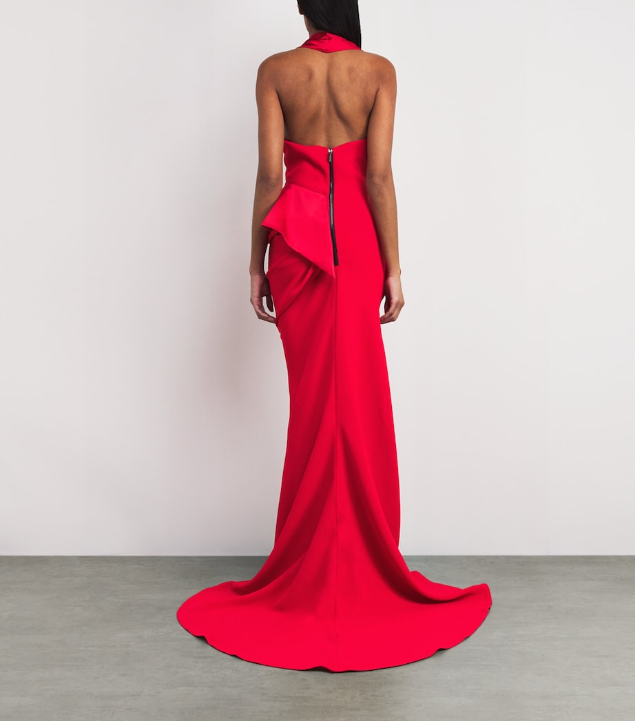 Cowl-Neck Provocateur Gown ROUGE/RED SATIN Image 3