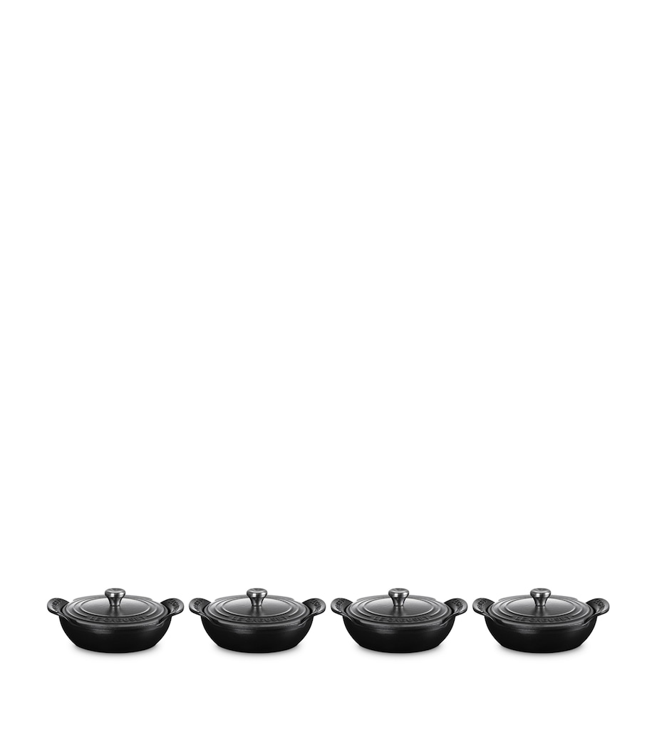 Set of 4 Cast Iron Gourmand Mini Braisers with Lids (13cm) NO COLOUR Image 1