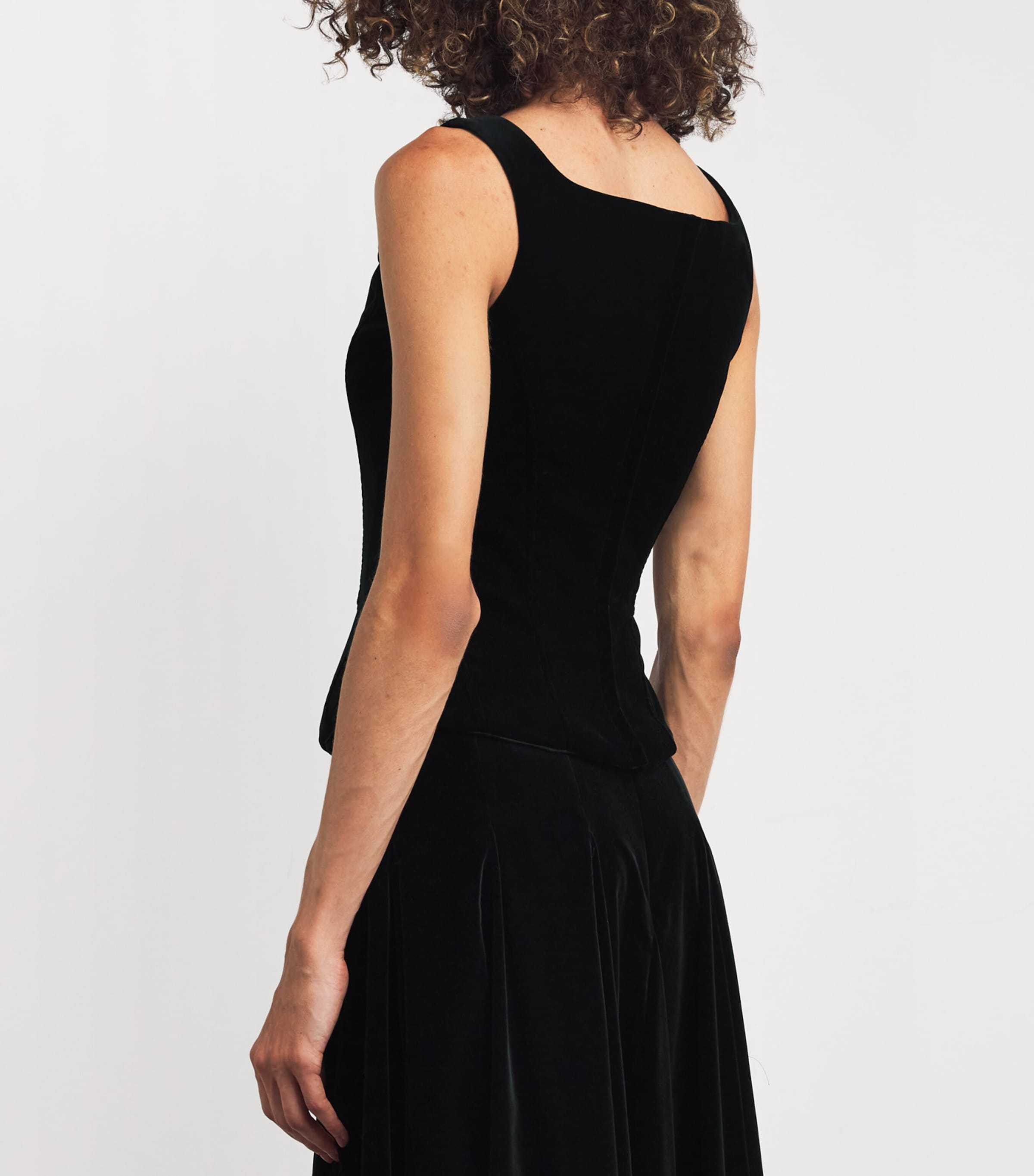 Velvet Bustier Top BLACK Image 4