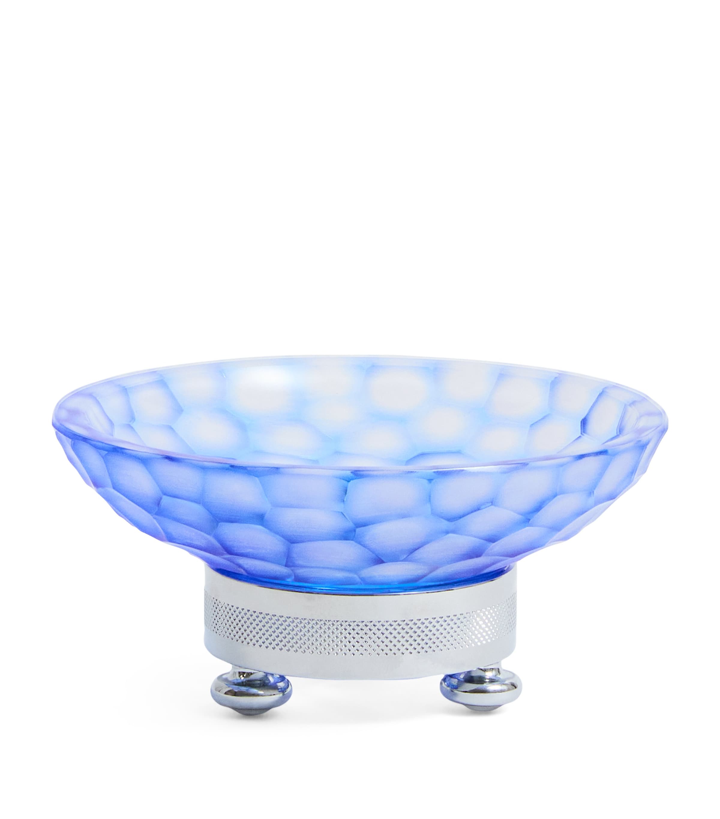 Crystal Ocean Honeycomb Soap Dish BLUE/CHROME Image 1
