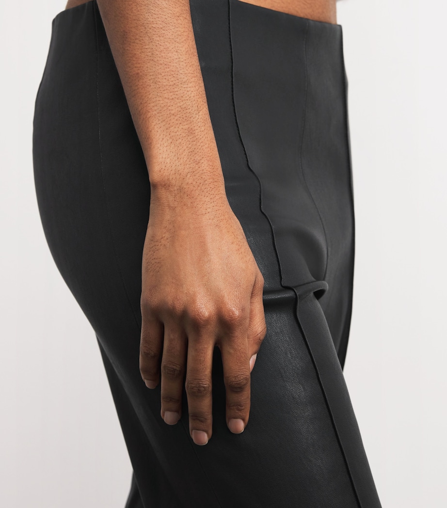 Leather Irina Flared Trousers BLACK Image 6