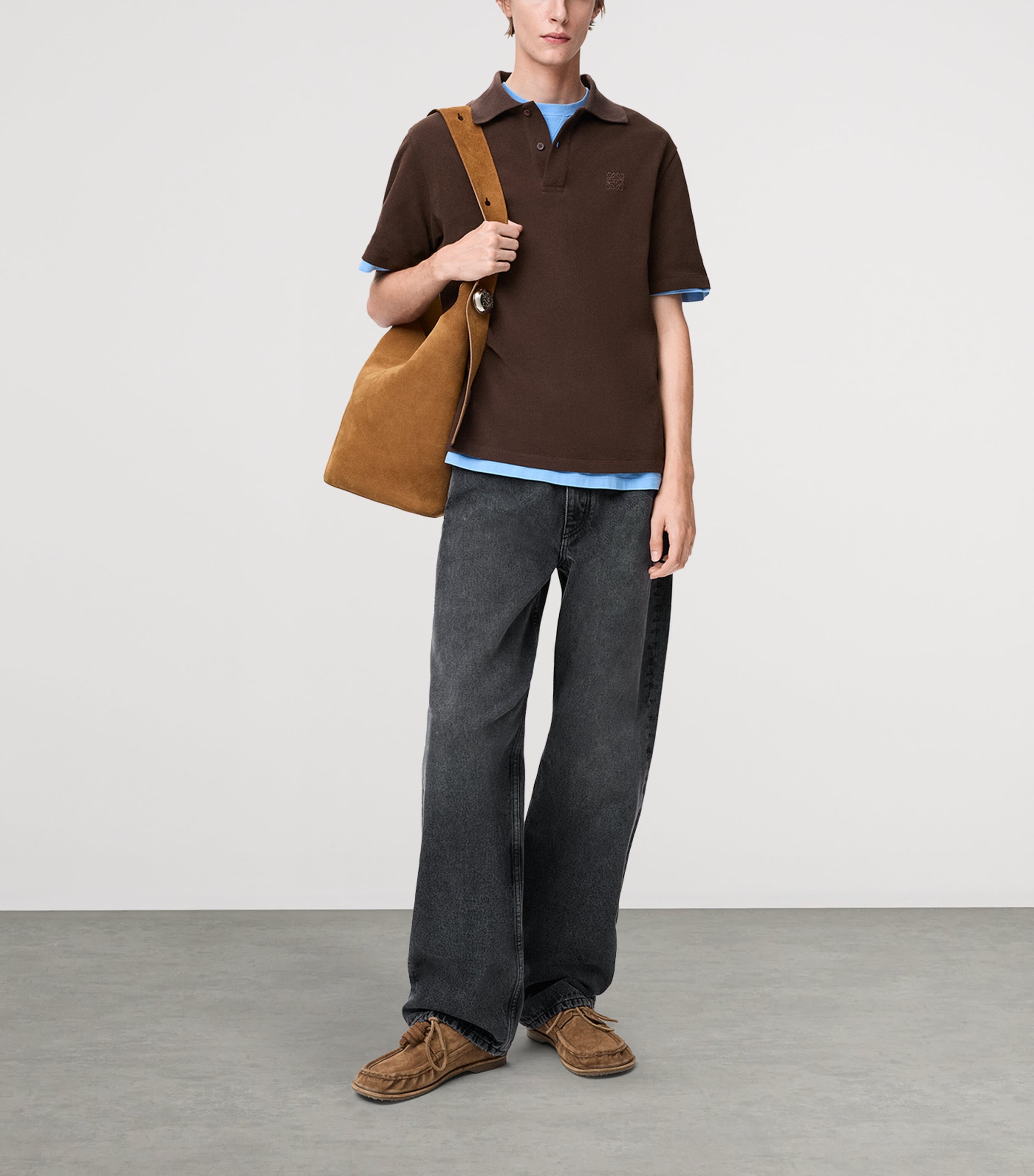 Buckle-Strap Straight Jeans BLACK Image 2