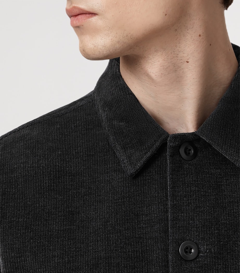 AllSaints Mens Corduroy Hawker Overshirt Faded Black Image 8