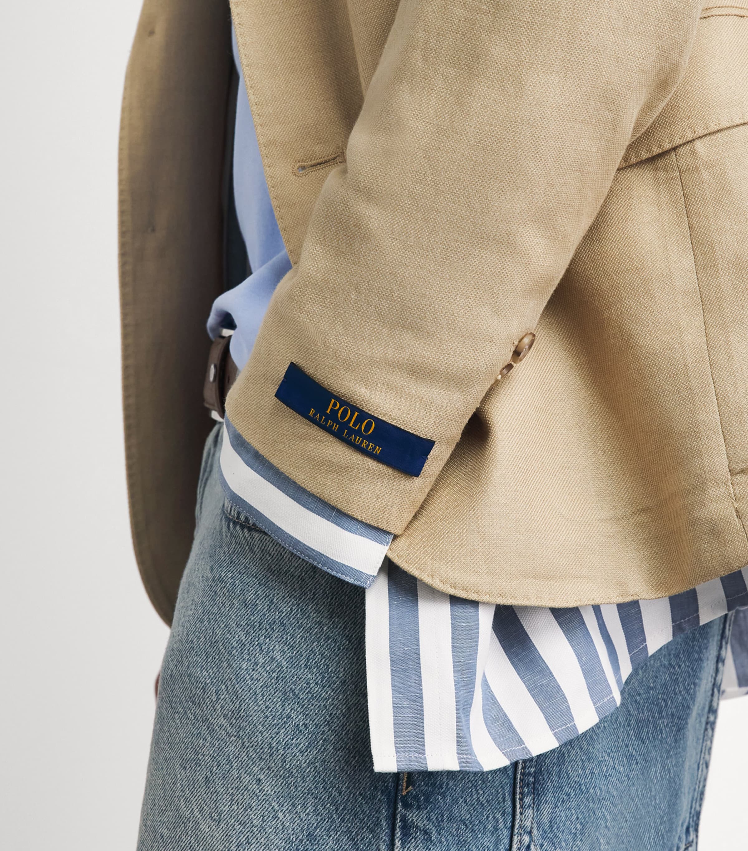 Polo Ralph Lauren Mens Linen Twill Blazer Tan Image 3