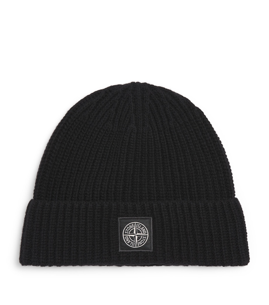 Stone Island Virgin Wool Logo Beanie Image 1