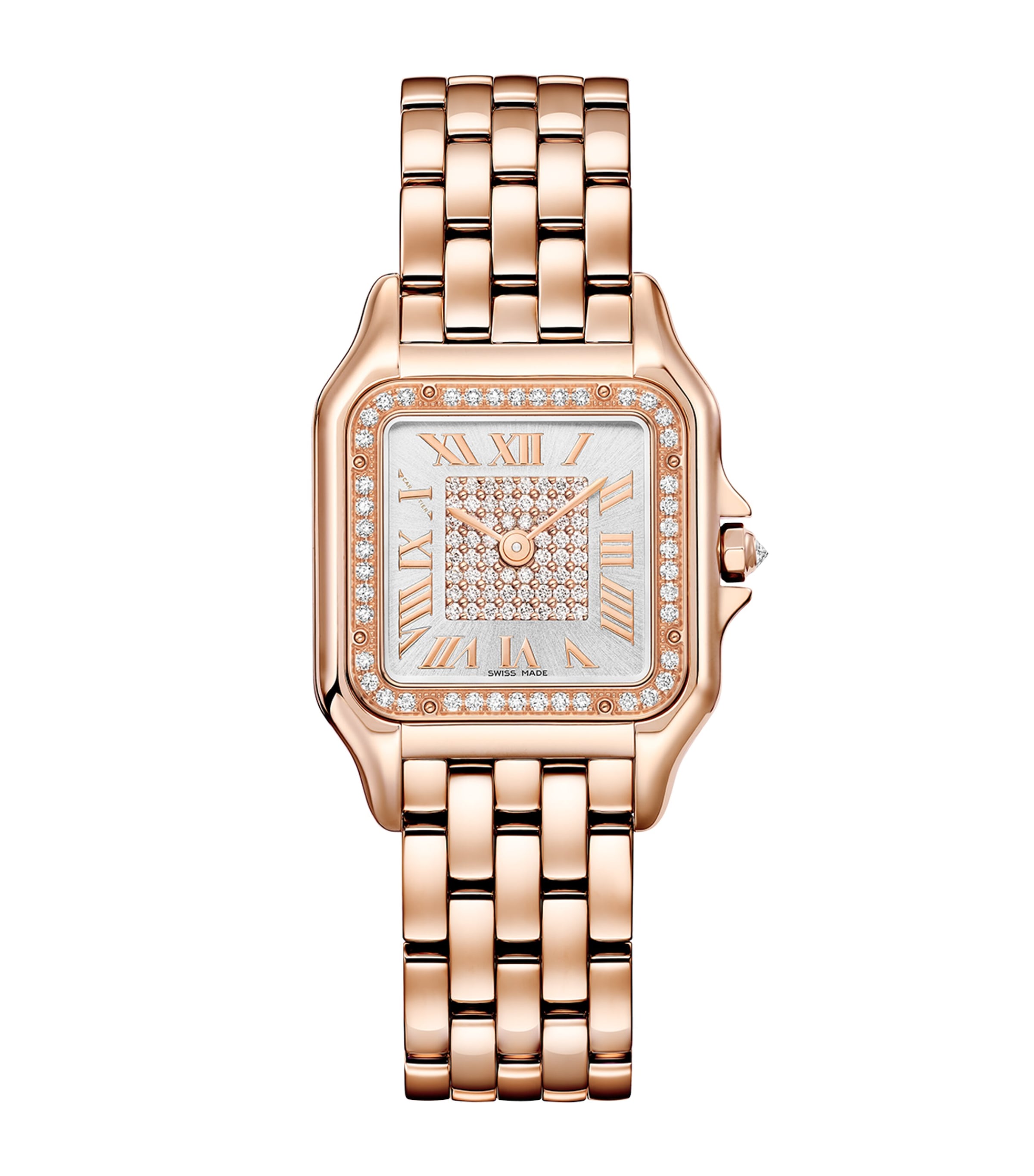 Medium Rose Gold and Diamond Panthère de Cartier Watch 27mm SILVERED Image 1