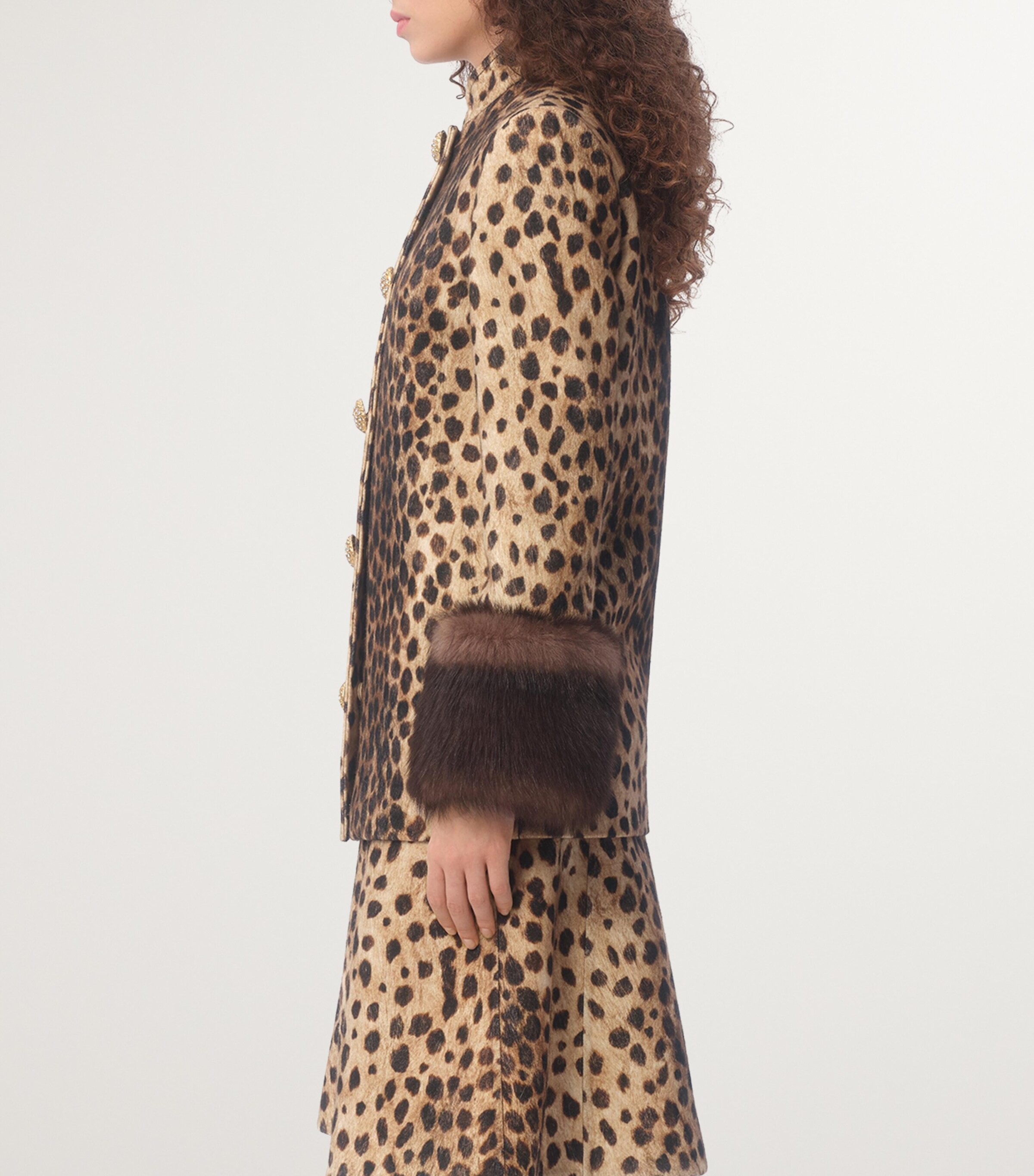 Valentino Beige Wool Animal Print Coat | Harrods US