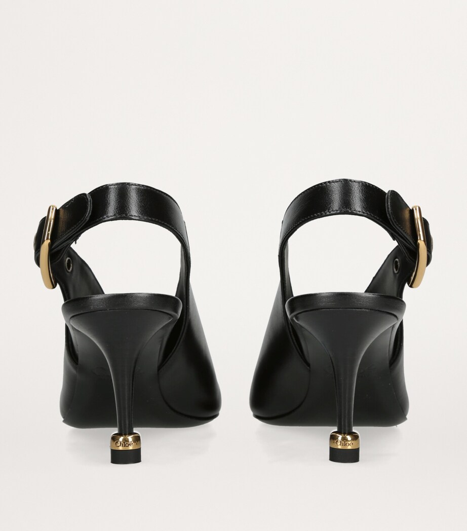 Leather Andrea Slingback Pumps 70 BLACK Image 2