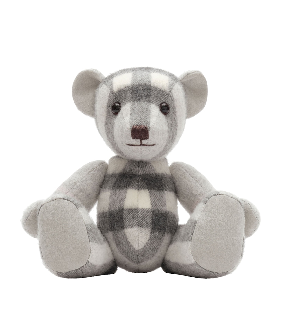 Burberry Check Thomas Bear Mitten Grey Image 1