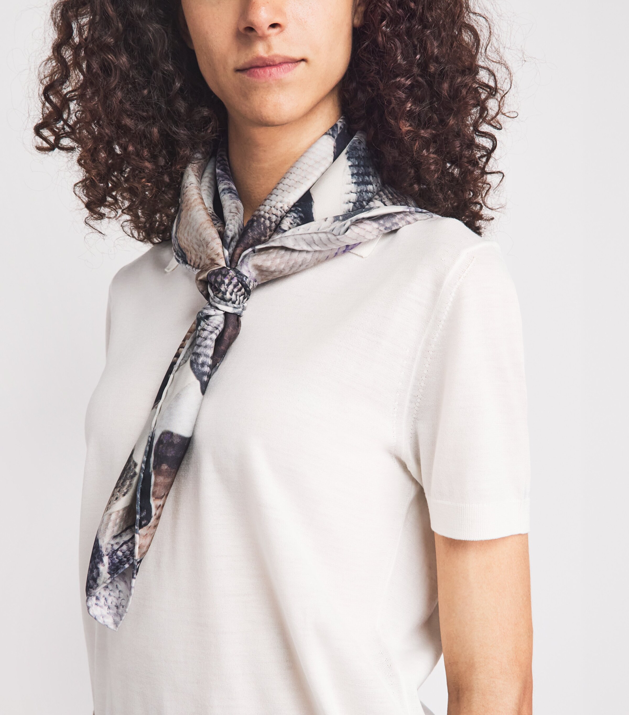 Agnona Silk Floral Scarf Mauve Image 2