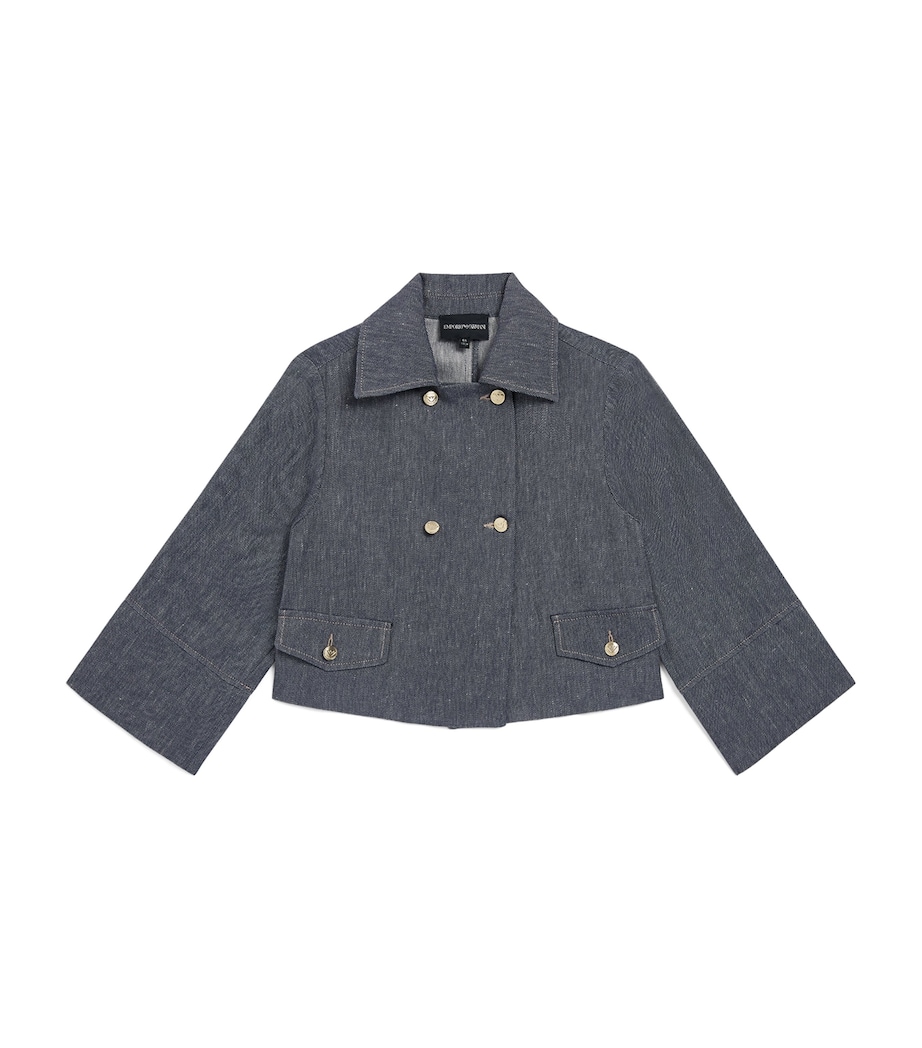 Linen-Cotton Denim Jacket (4-14 Years) FOLKSTONE GRAY Image 1