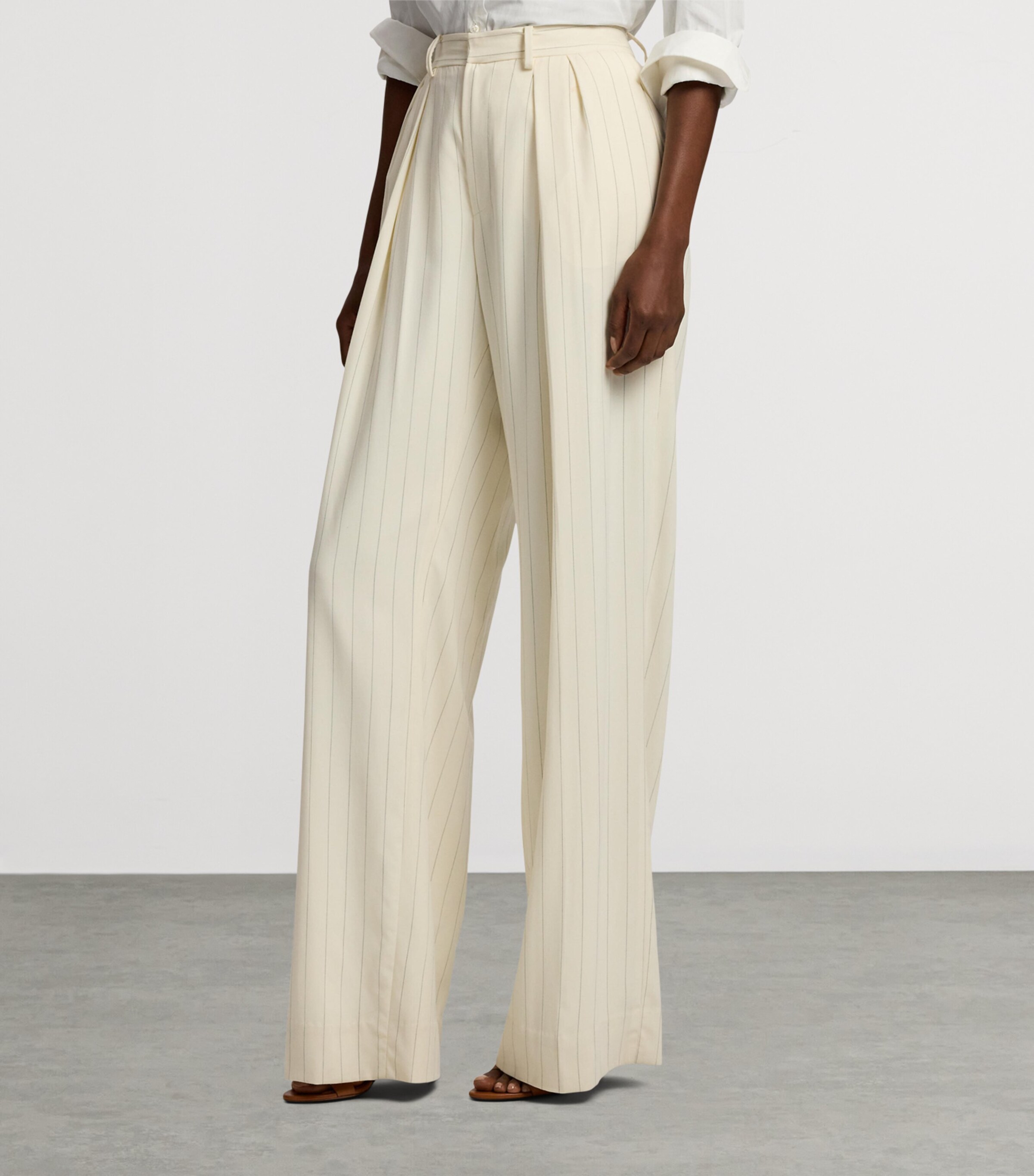 Wool Stripe Jody Trousers NATURAL-101 Image 9