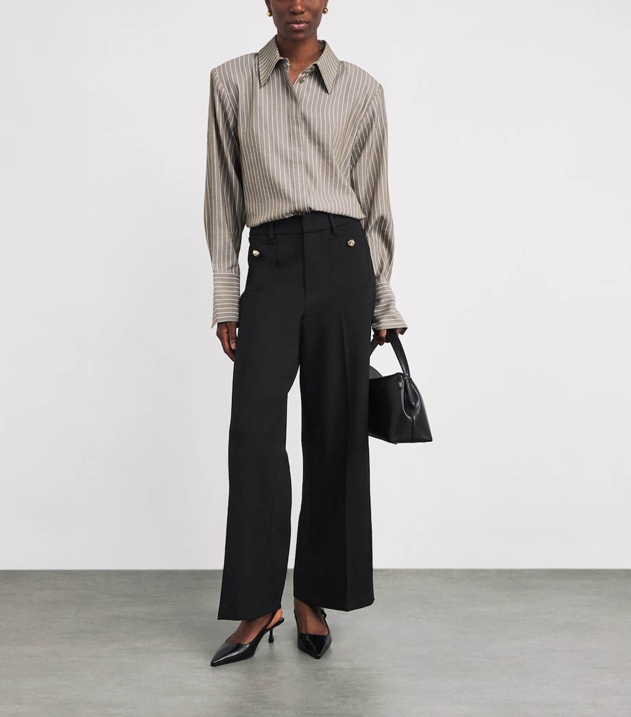 Wide-Leg Palazzo Trousers BLK Image 2