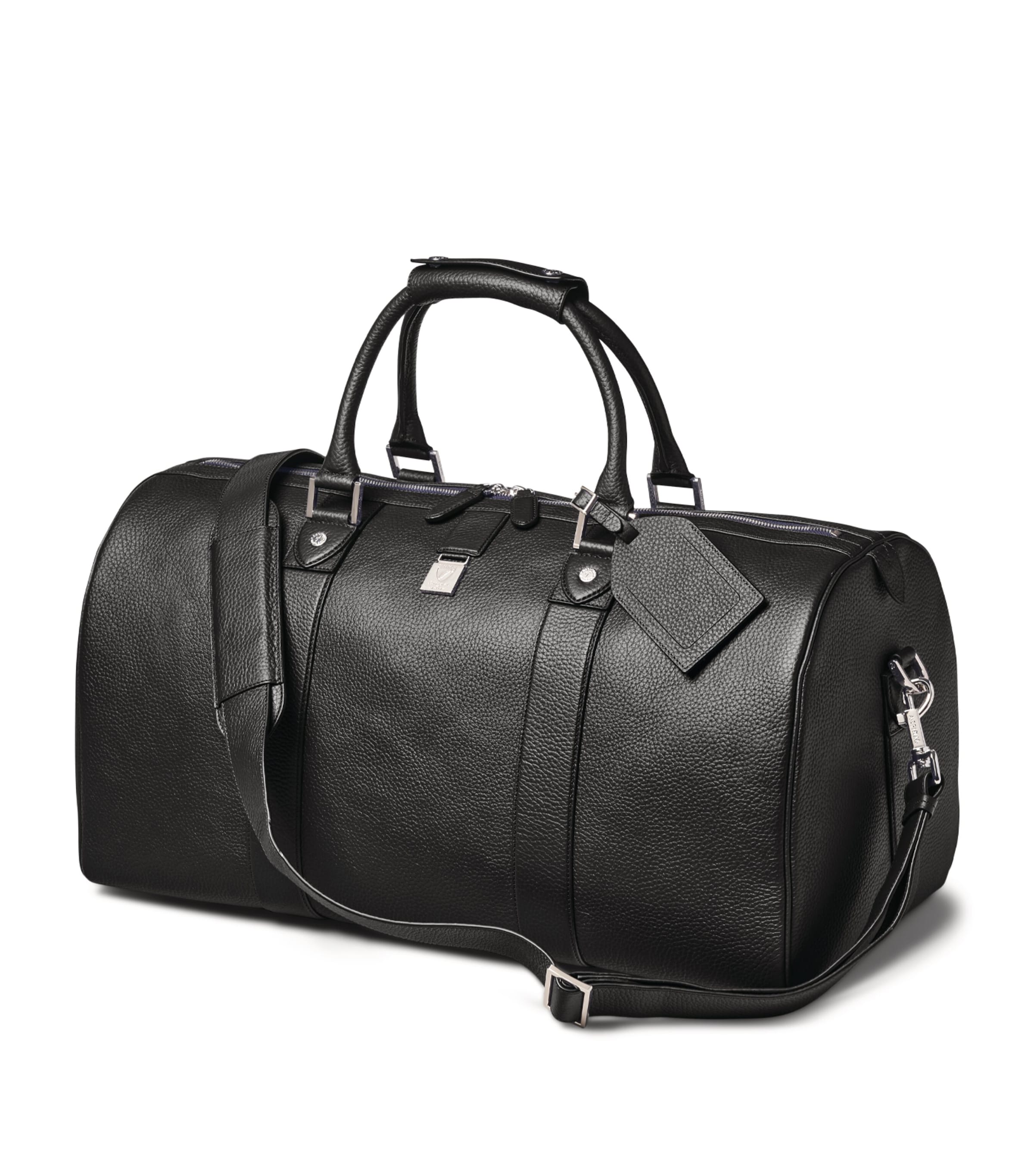 Aspinal Of London Leather Boston Holdall In Black