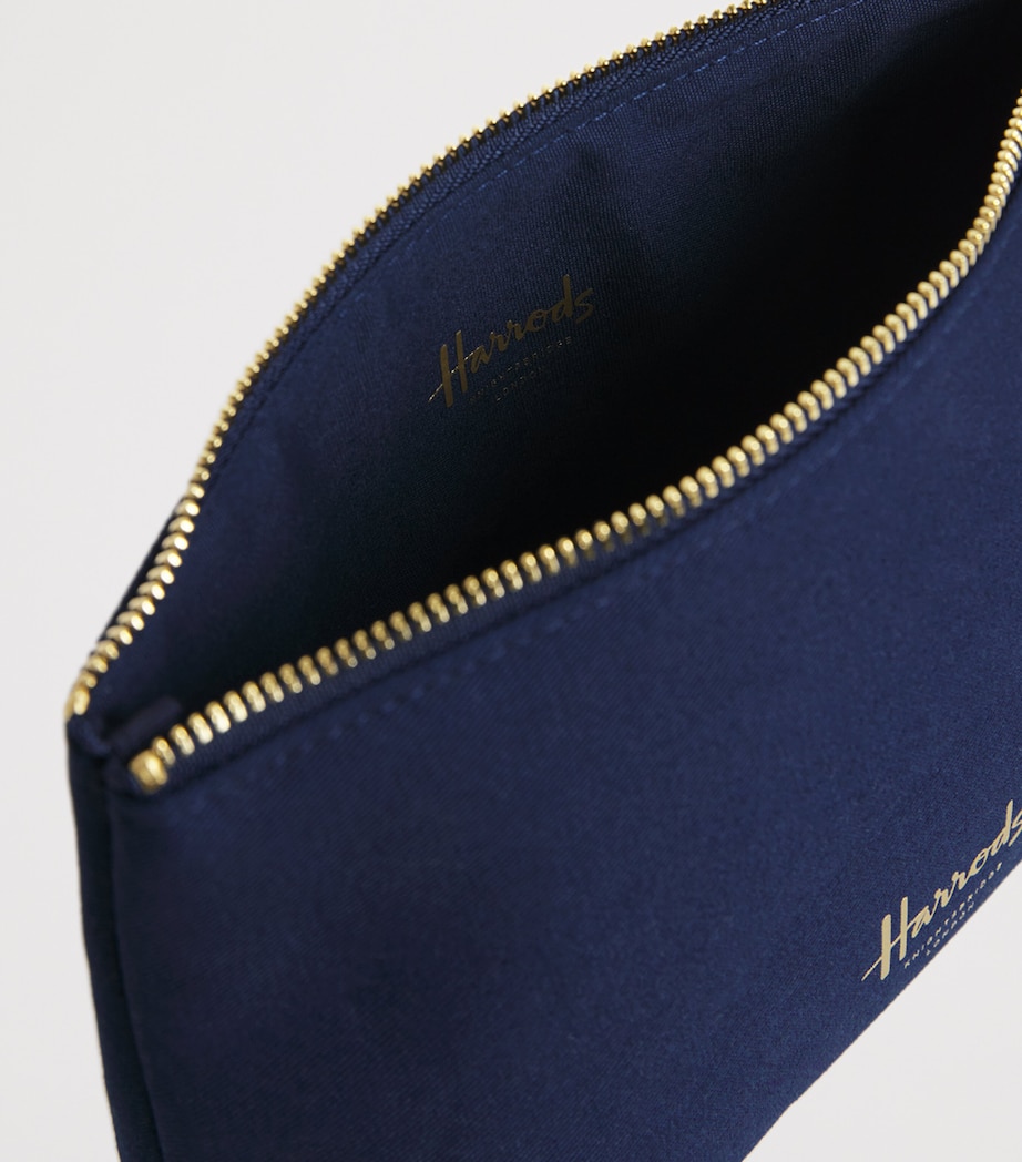 Harrods Small Zipped Logo Cosmetic Bag Navy Image 3