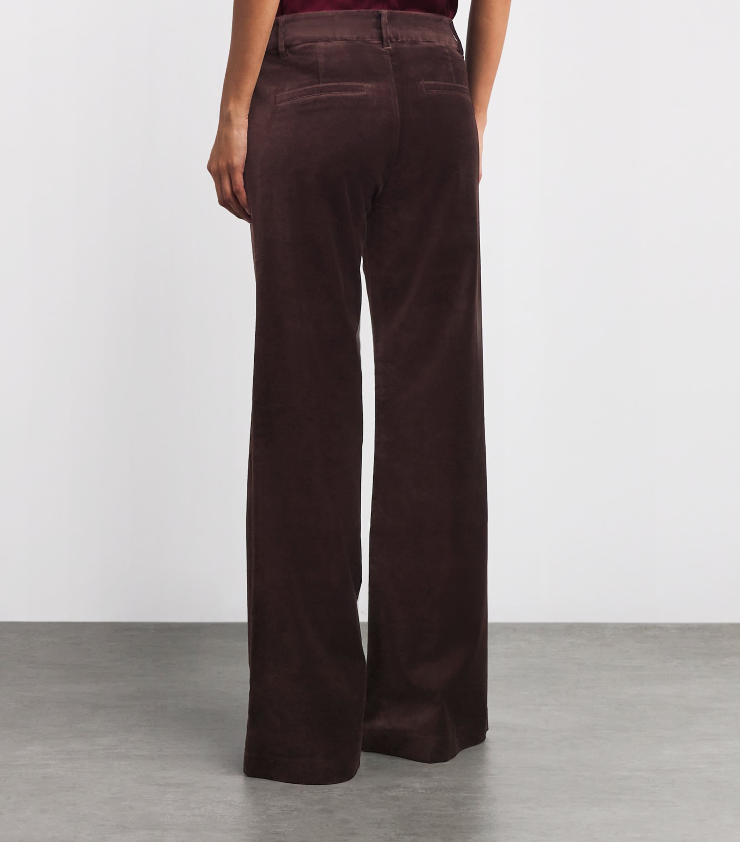 Velvet Marlow Flared Trousers AUBERGINE Image 4