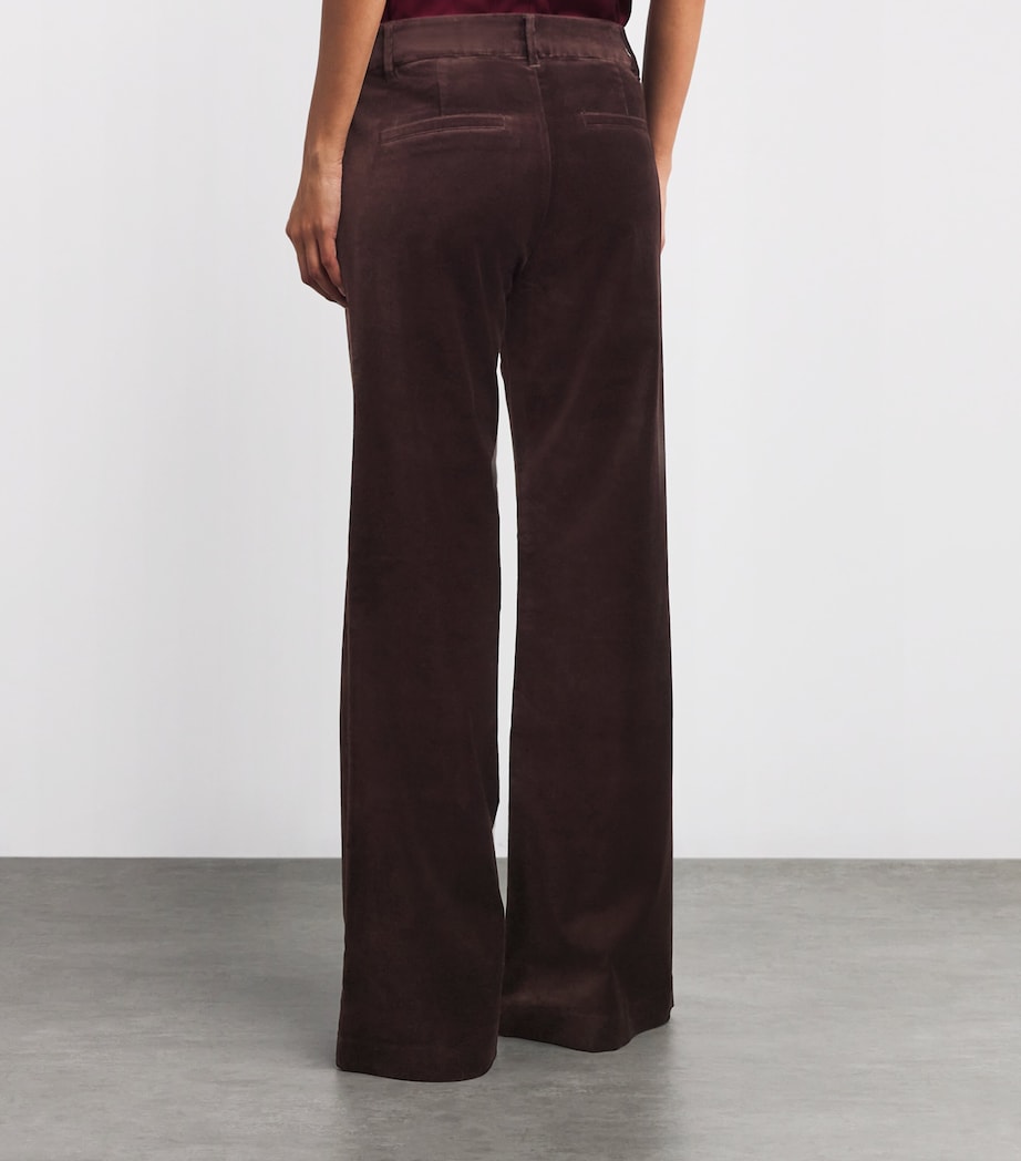 Velvet Marlow Flared Trousers AUBERGINE Image 4