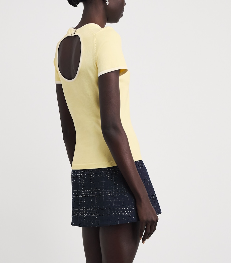 Maje Womens Keyhole Cut-Out T-Shirt Pale Yellow Image 5
