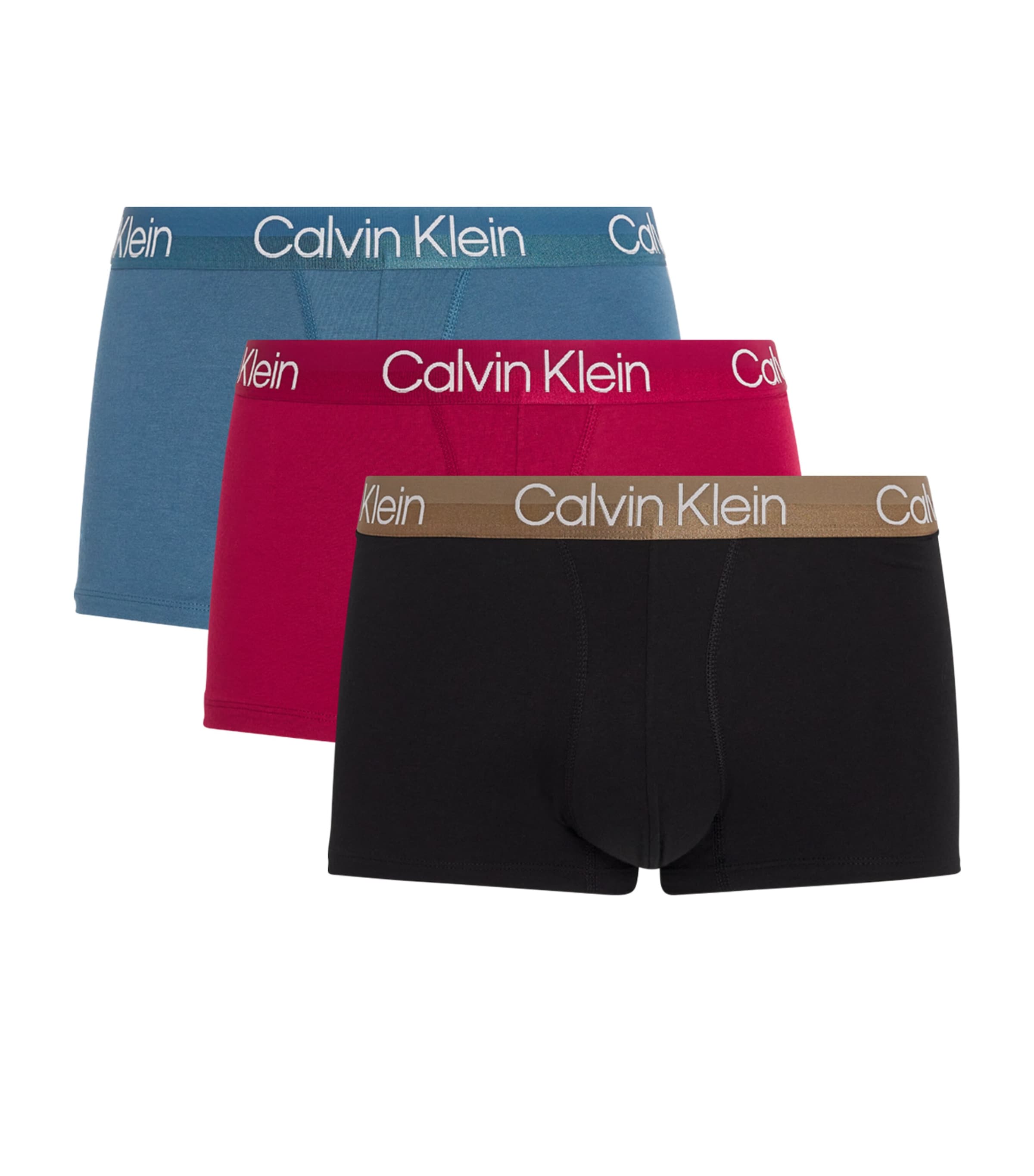 Calvin Klein Cotton Stretch Trunks In Purple