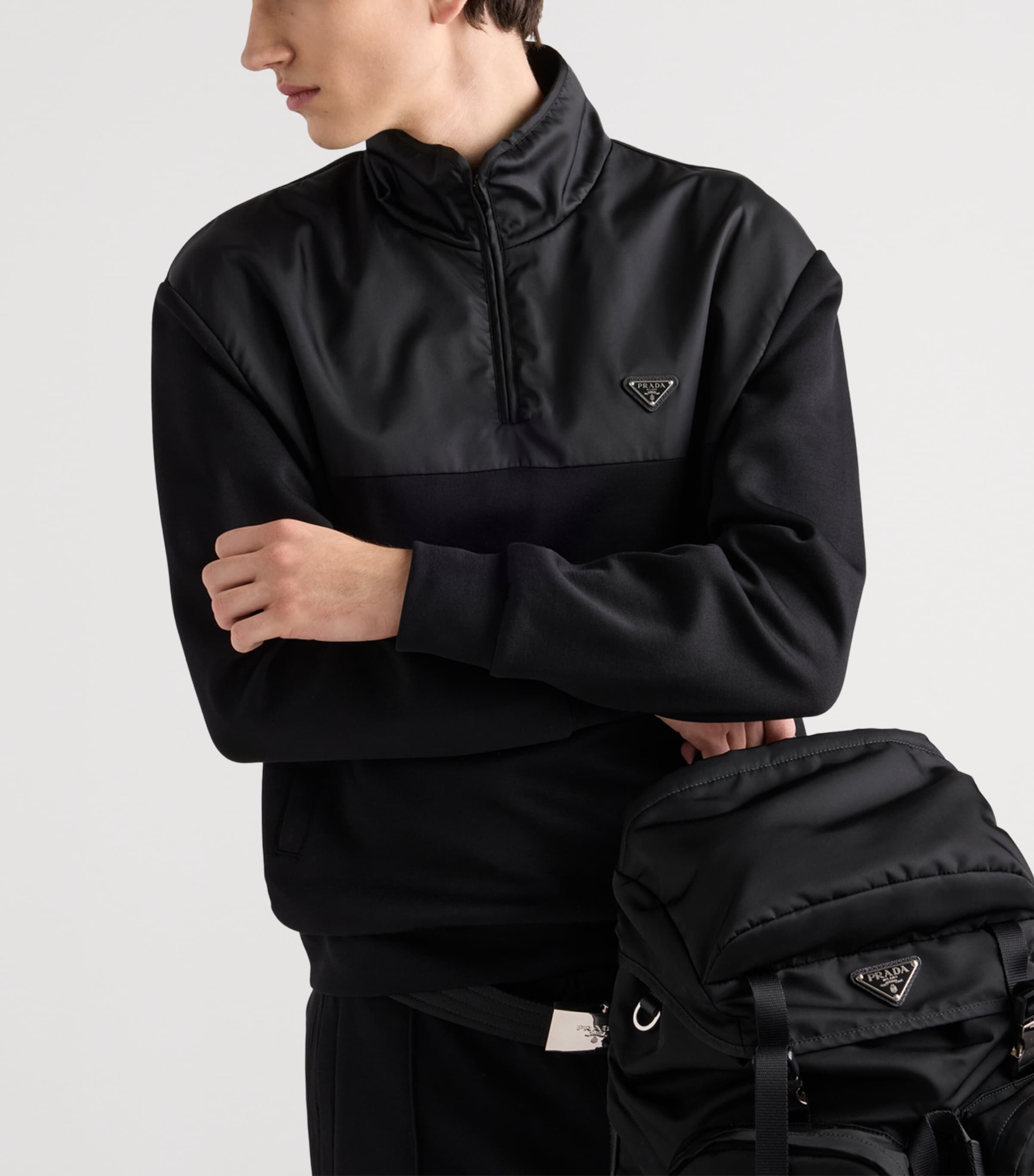 Cotton and Re-Nylon Half-Zip Jacket F0806 Image 4