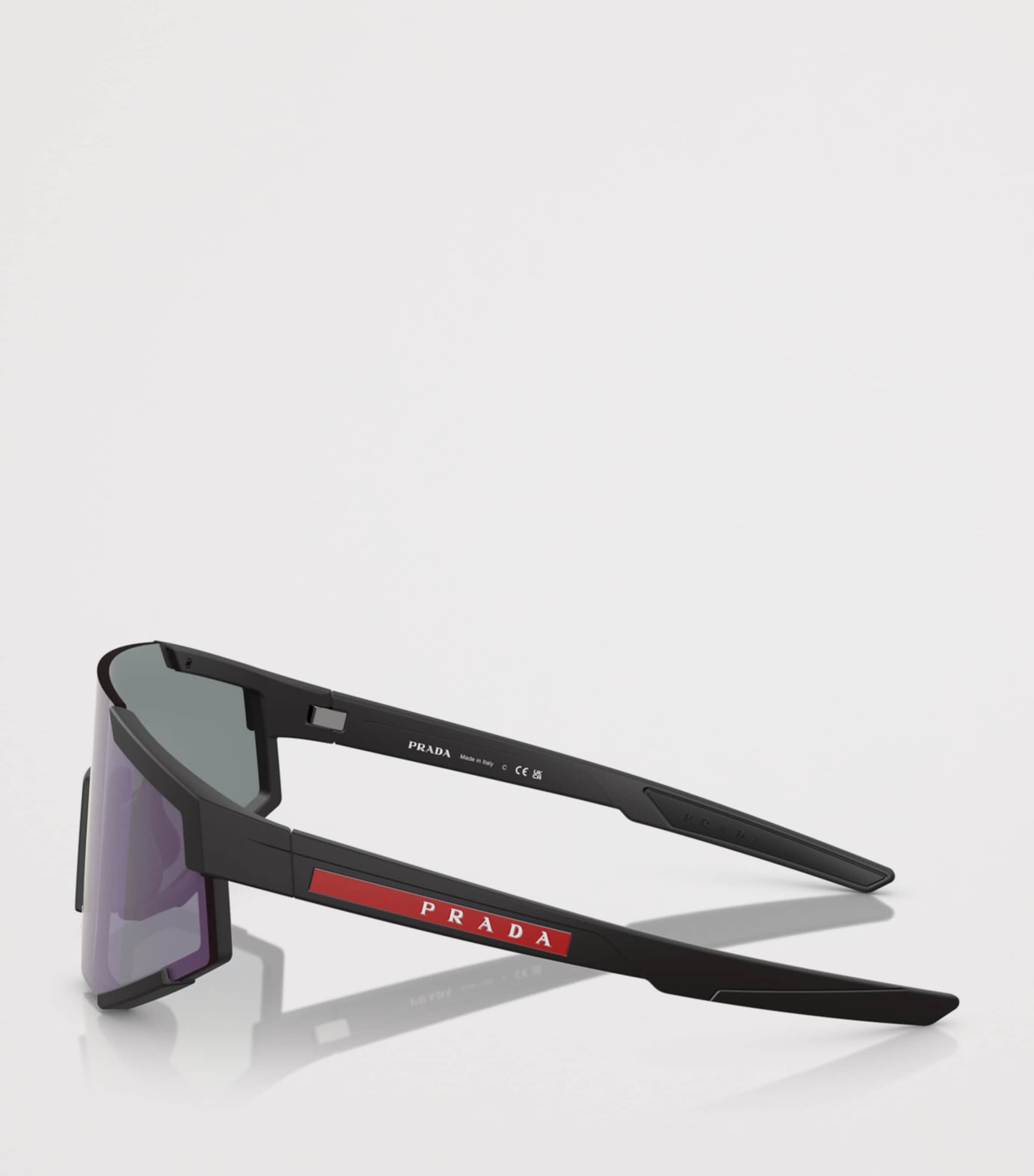 Prada Linea Rossa Shield Pillow Sunglasses Black Image 3