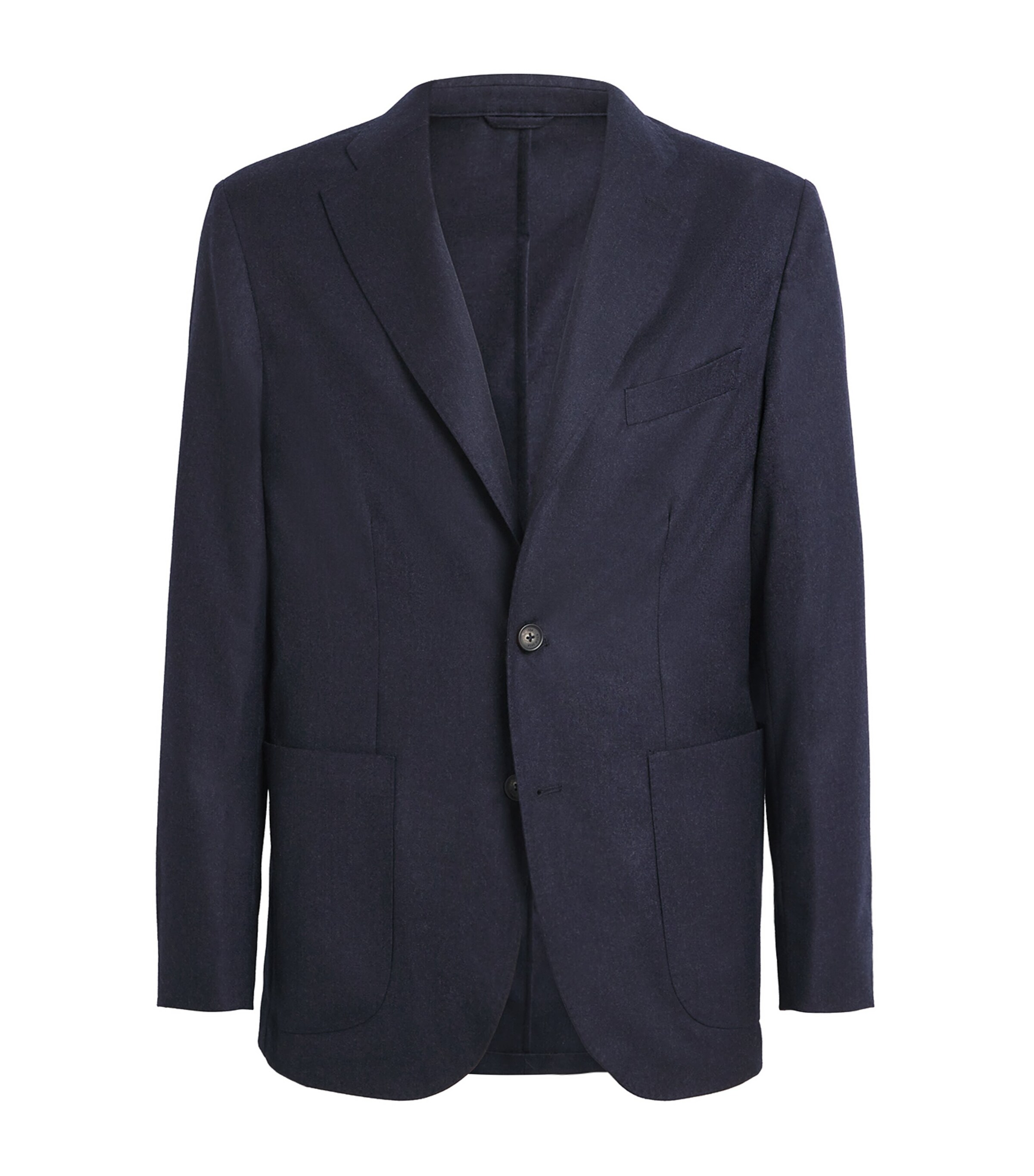 Eton Mens Wool Flannel Soft Blazer Navy Blue Image 1