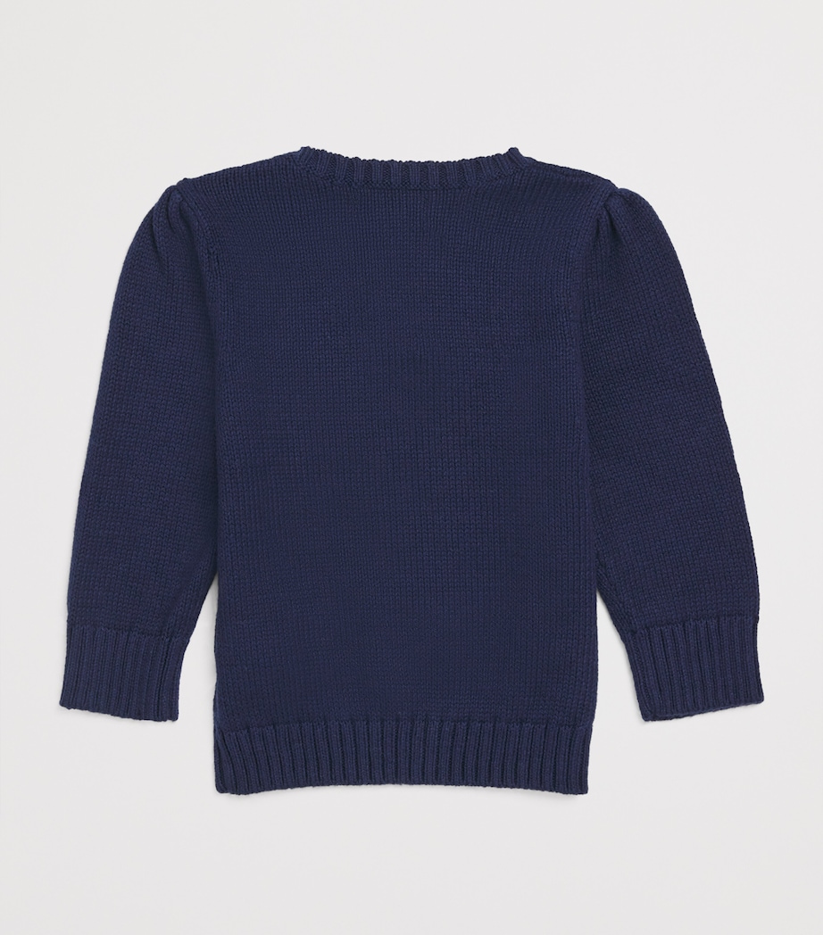 Ralph Lauren Kids Cotton Polo Bear Sweater (3-24 Months) Navy Image 2