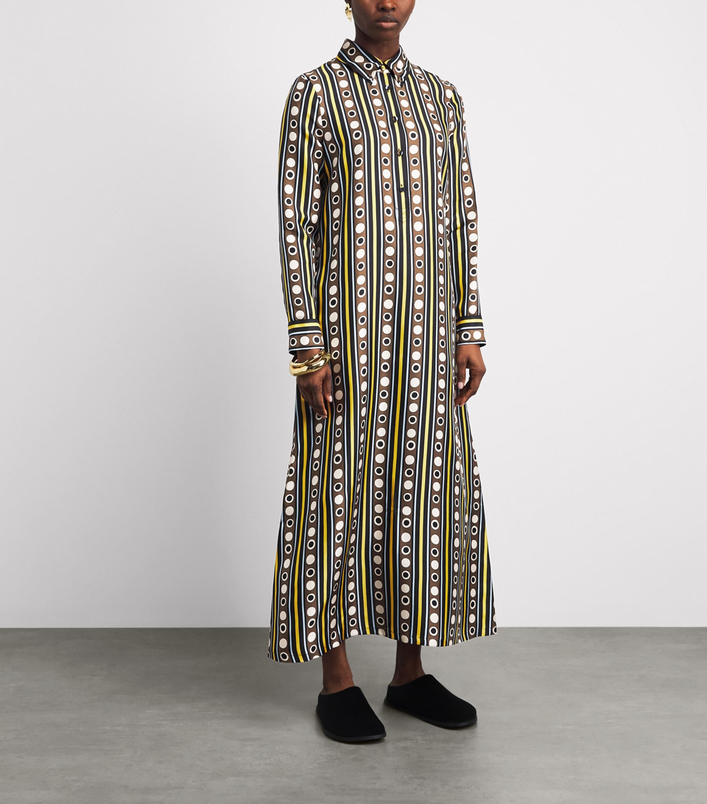 La Doublej Womens Silk Printed Maxi Shirt Dress Sanctuary Image 5