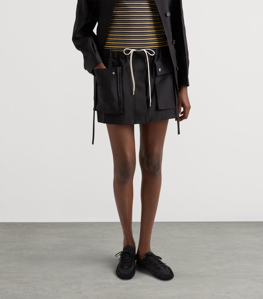 Prada Womens Mohair-Wool Mini Skirt Image 3