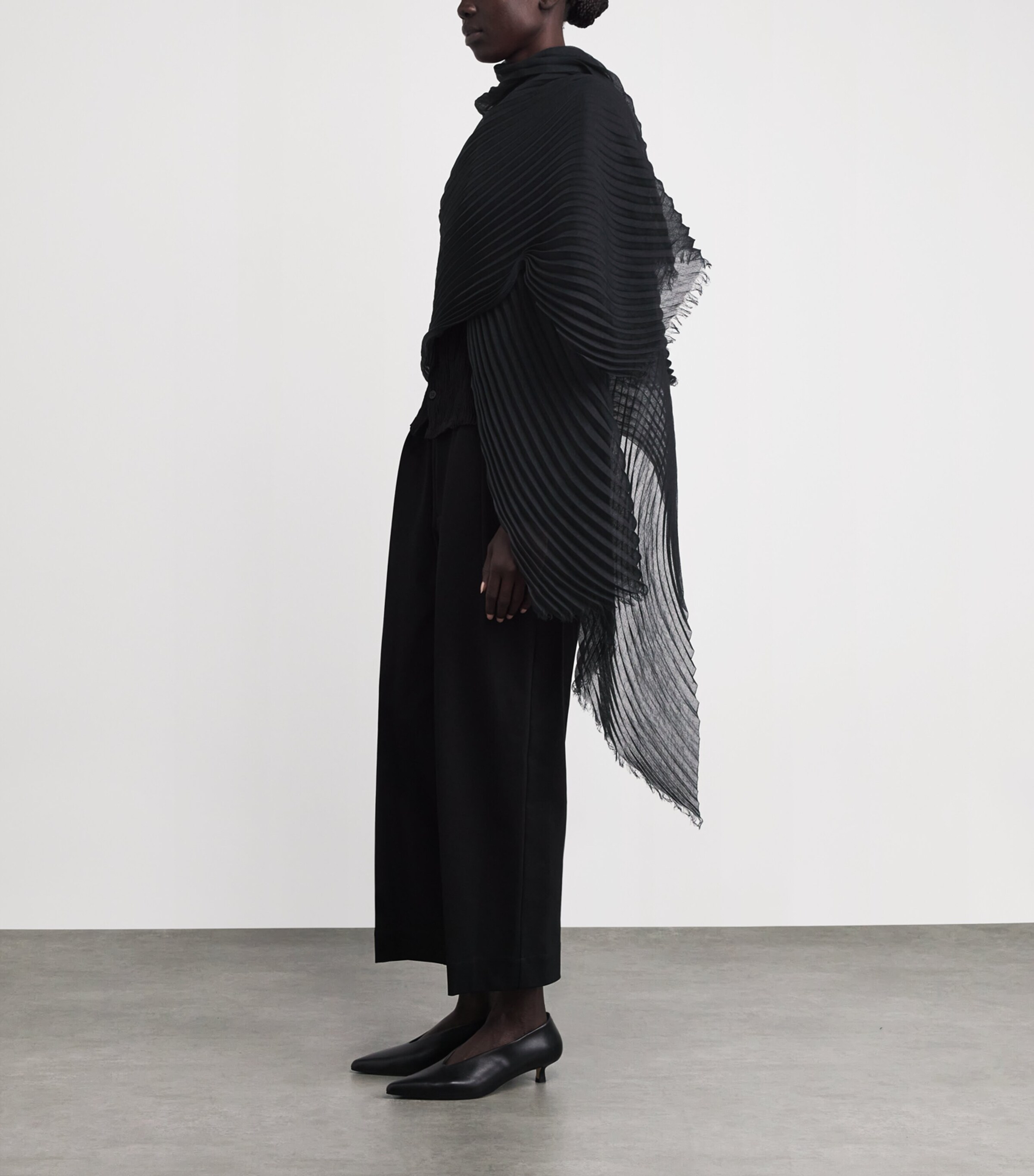 Issey Miyake Black Feather Pleats Stole | Harrods US
