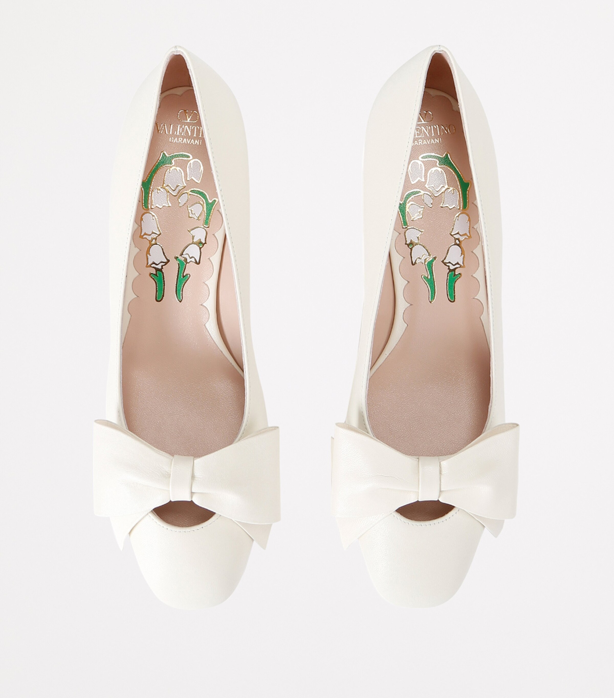 Valentino Garavani Leather Bow-Detail Pumps 45 White Image 4