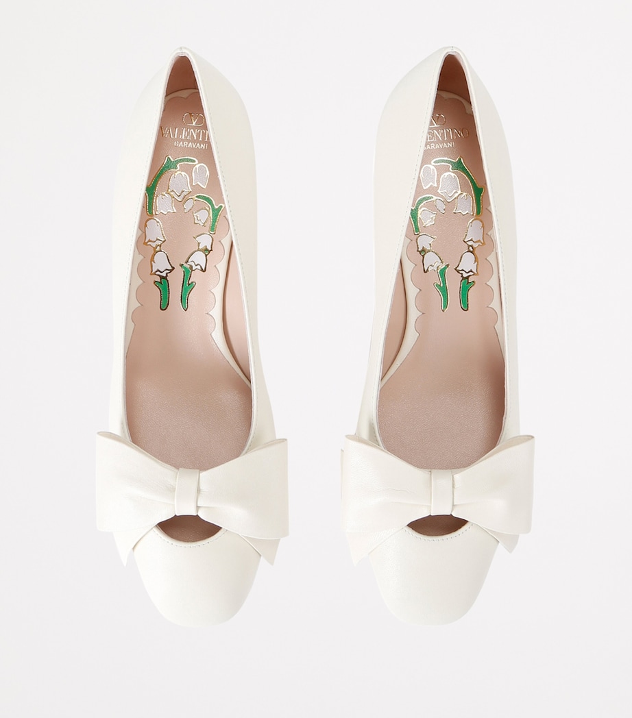 Valentino Garavani Leather Bow-Detail Pumps 45 White Image 4