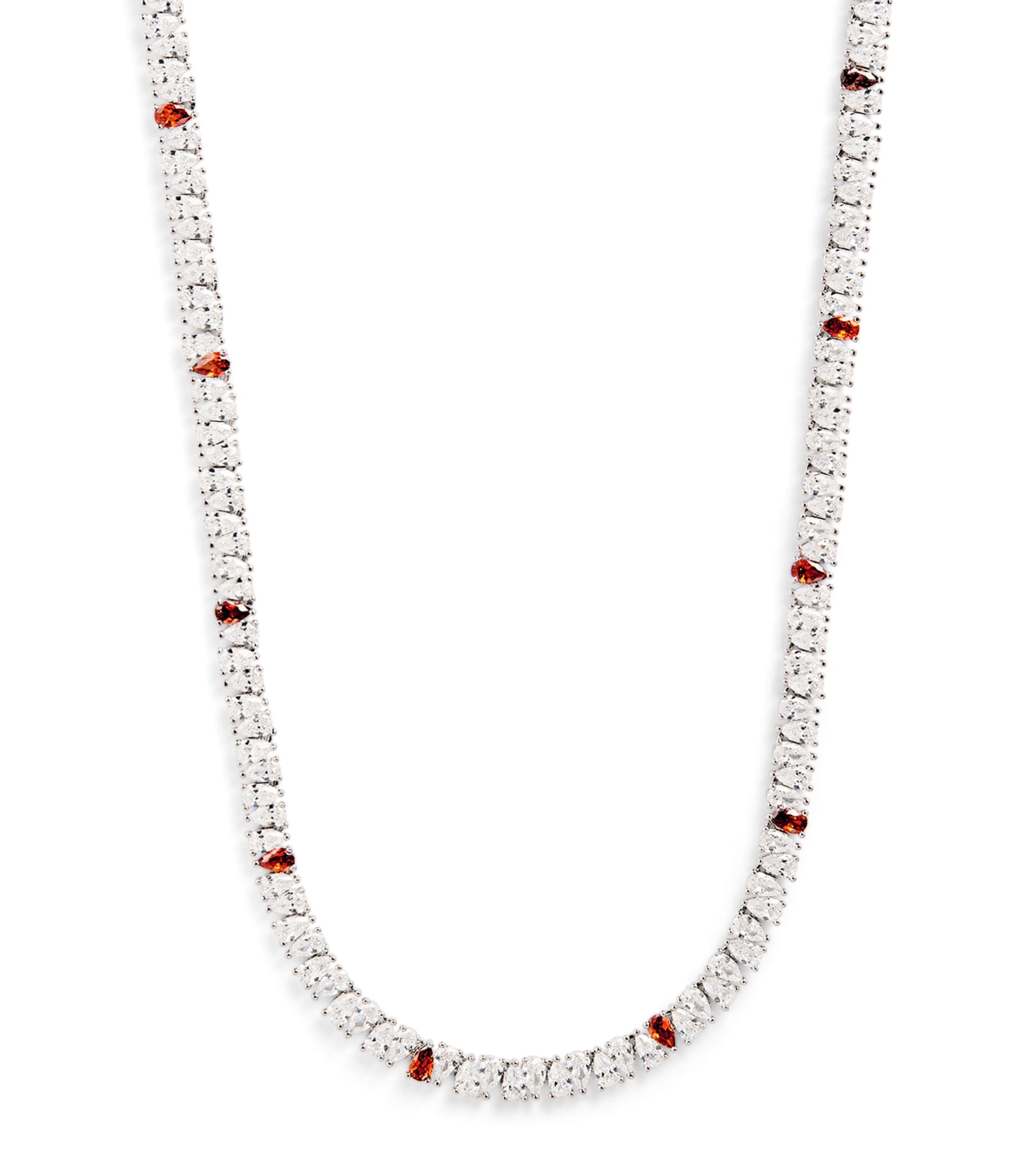 Sterling Silver Chain Necklace WHITE / BLOOD Image 1