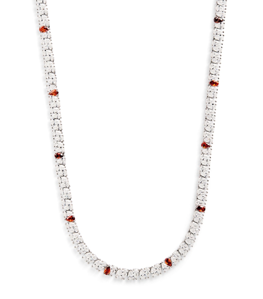 Sterling Silver Chain Necklace WHITE / BLOOD Image 1