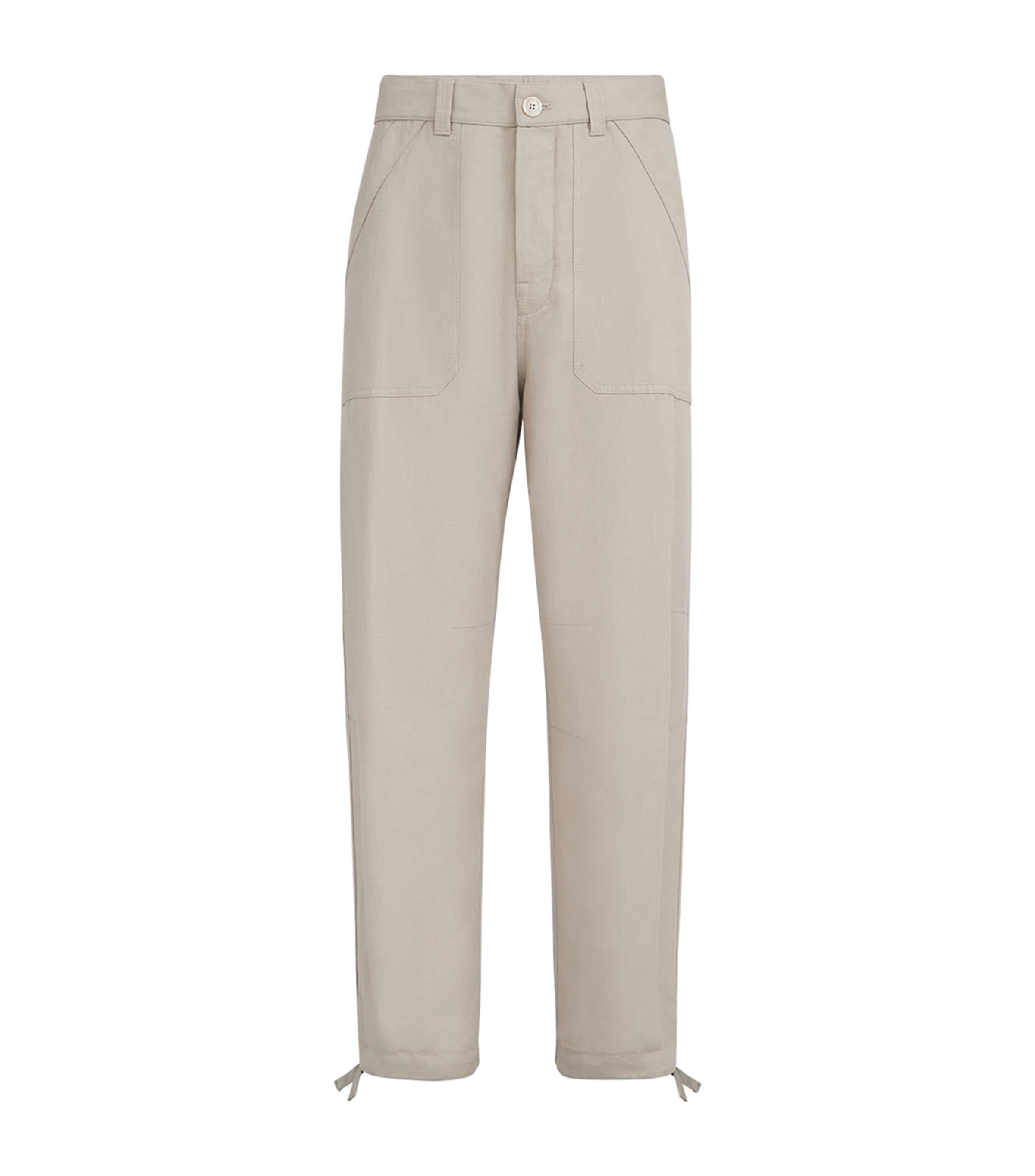 Brunello Cucinelli Mens Linen-Cotton Drill Trousers Image 1