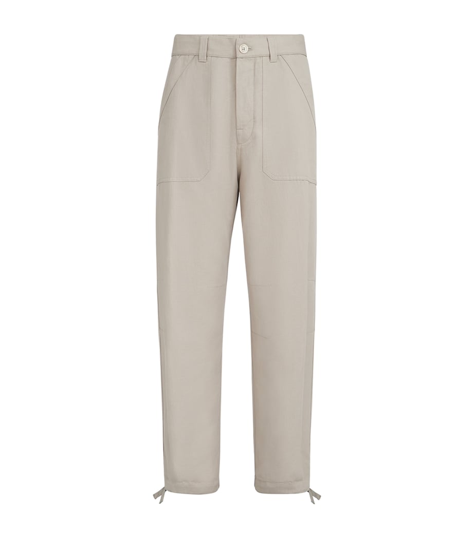Brunello Cucinelli Mens Linen-Cotton Drill Trousers Image 1