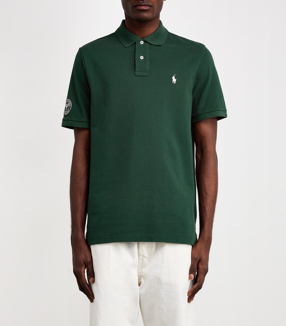 Polo Ralph Lauren Mens x Wimbledon Cotton Mesh Polo Shirt Green Image 3