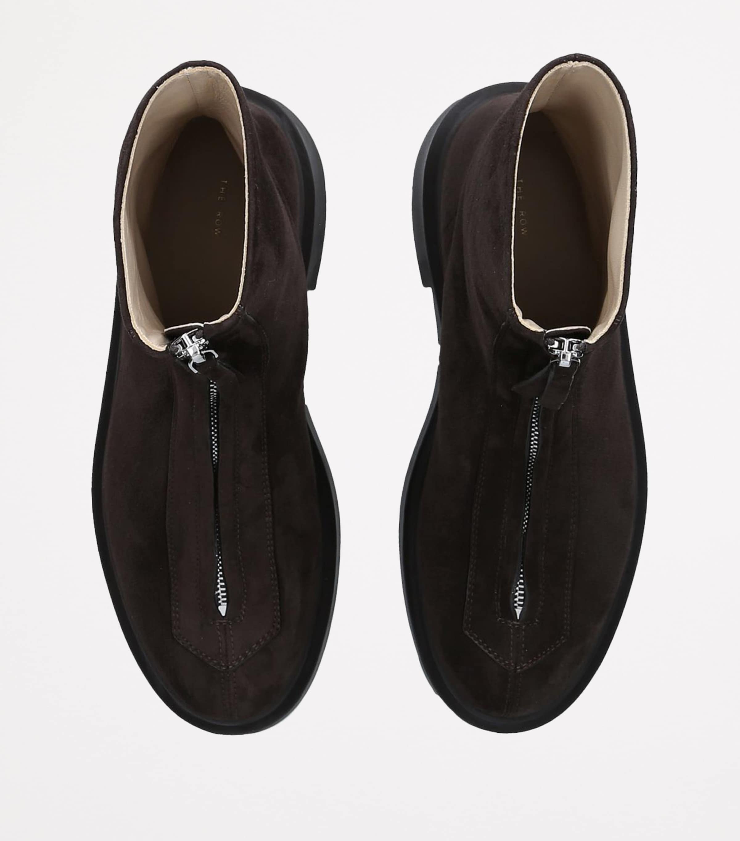 Zipped Suede Ankle Boots 50 DARK BROWN Image 4