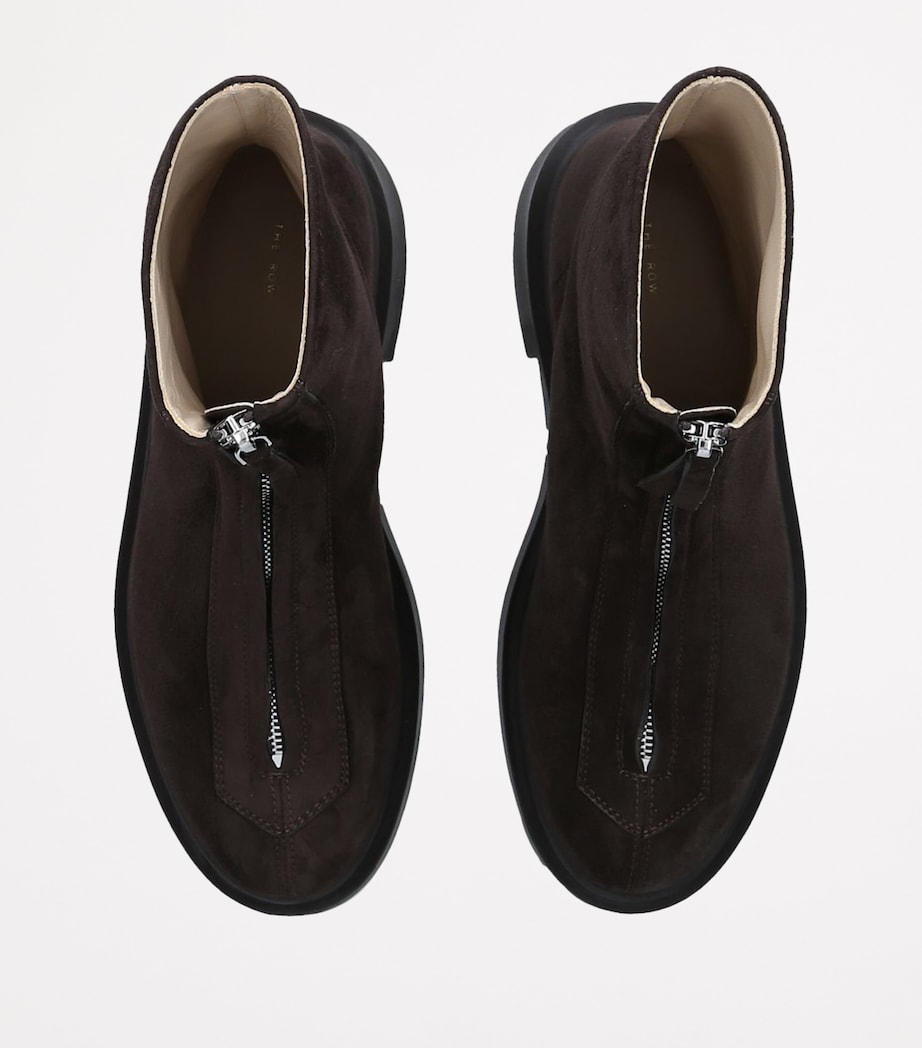 Zipped Suede Ankle Boots 50 DARK BROWN Image 4