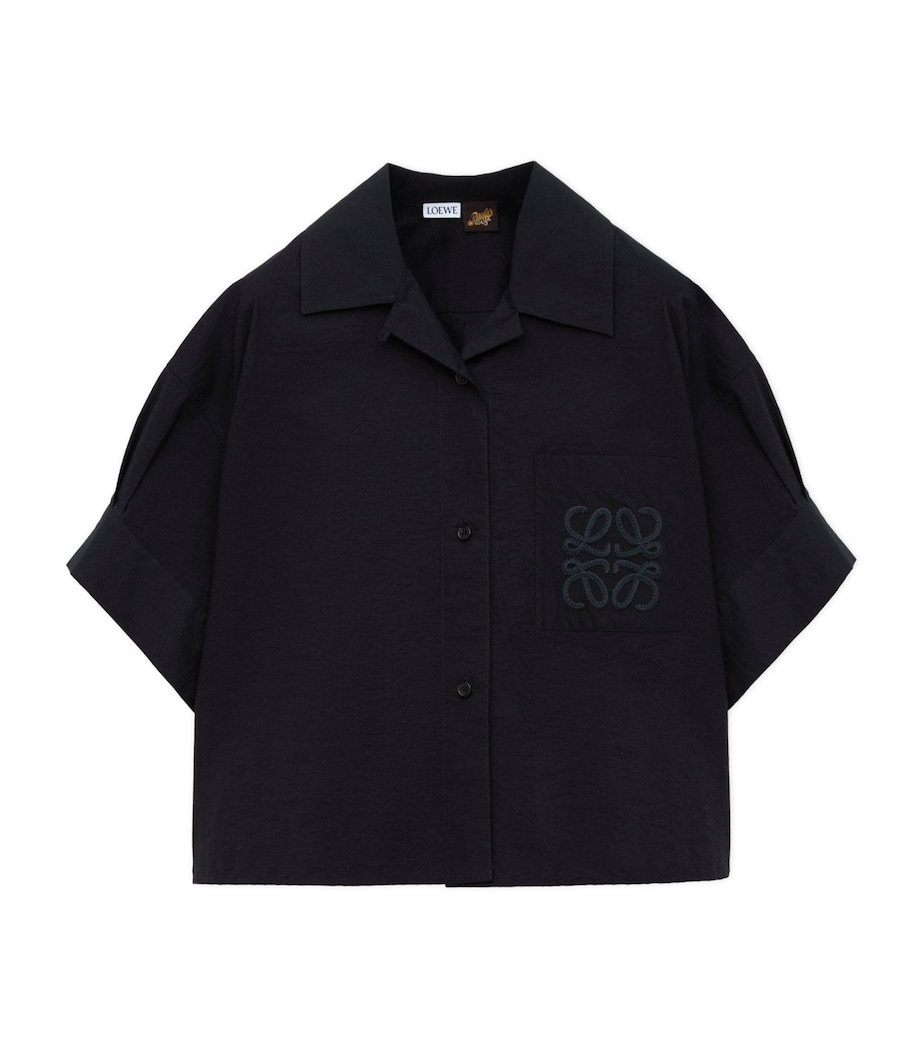 LOEWE Womens x Paula's Ibiza Anagram Short-Sleeve Shirt Black Image 1