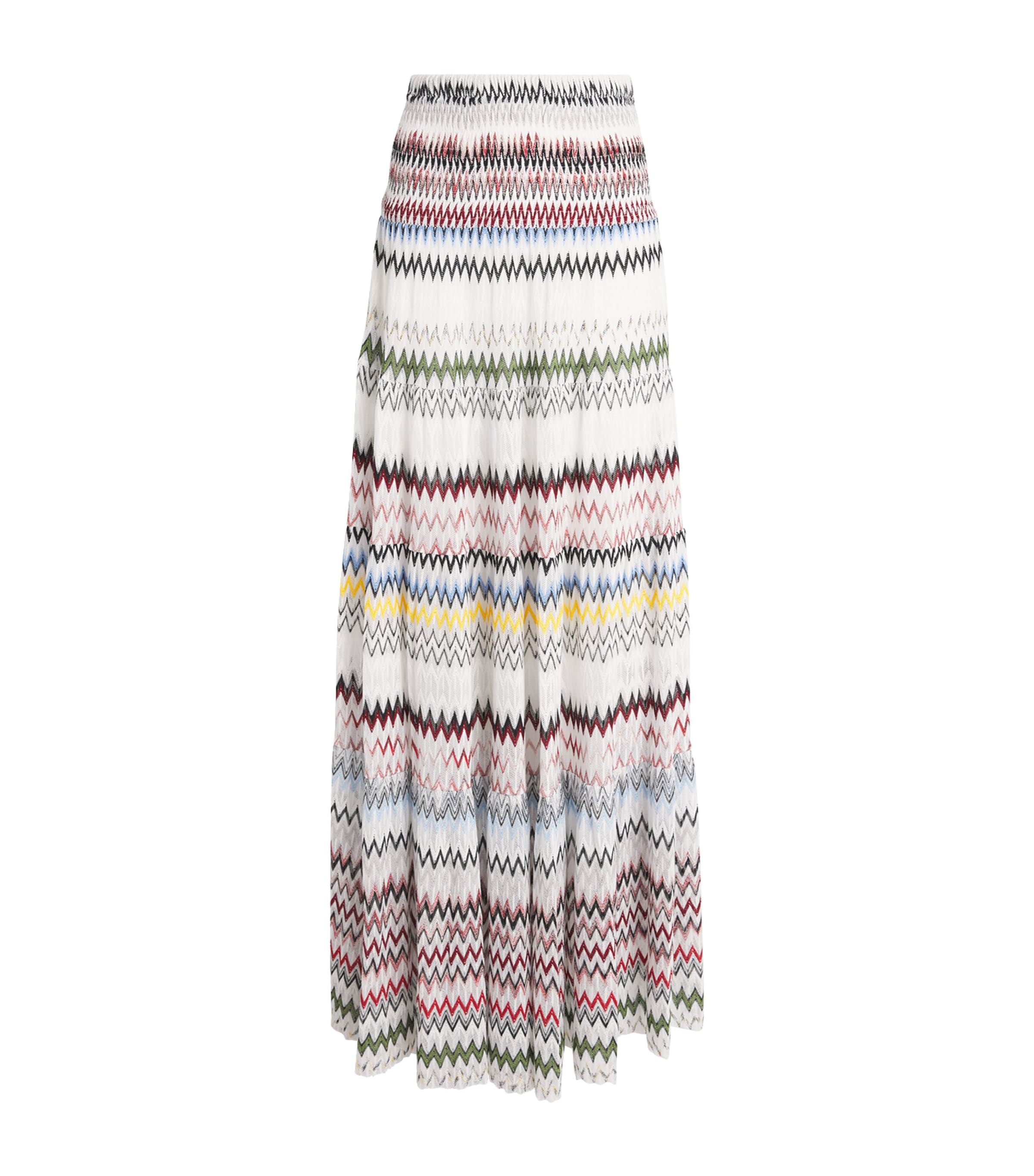 Chevron Tiered Maxi Skirt S01K2 MULTI W WHITE Image 1