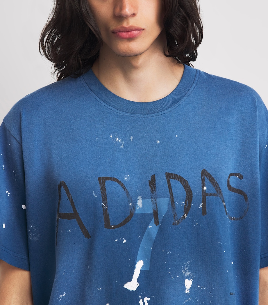 adidas Mens x Songs for the Mute 7 Printed T-Shirt Dusky Petrol Image 3