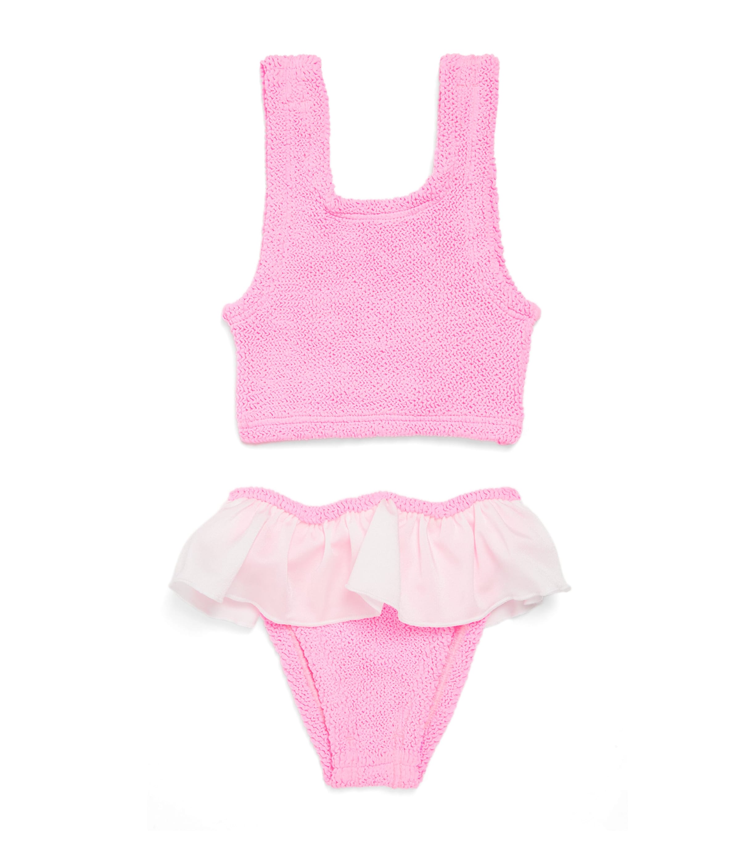 Hunza G Frill-detail Olive Bikini In Pink