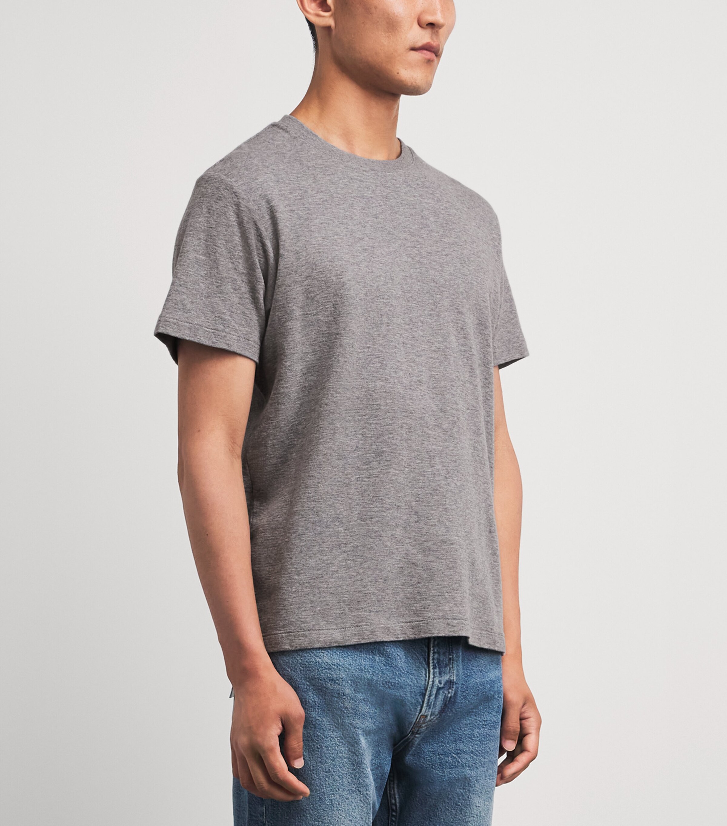 FRAME Mens Cotton Duo Fold T-Shirt Hgry Image 4