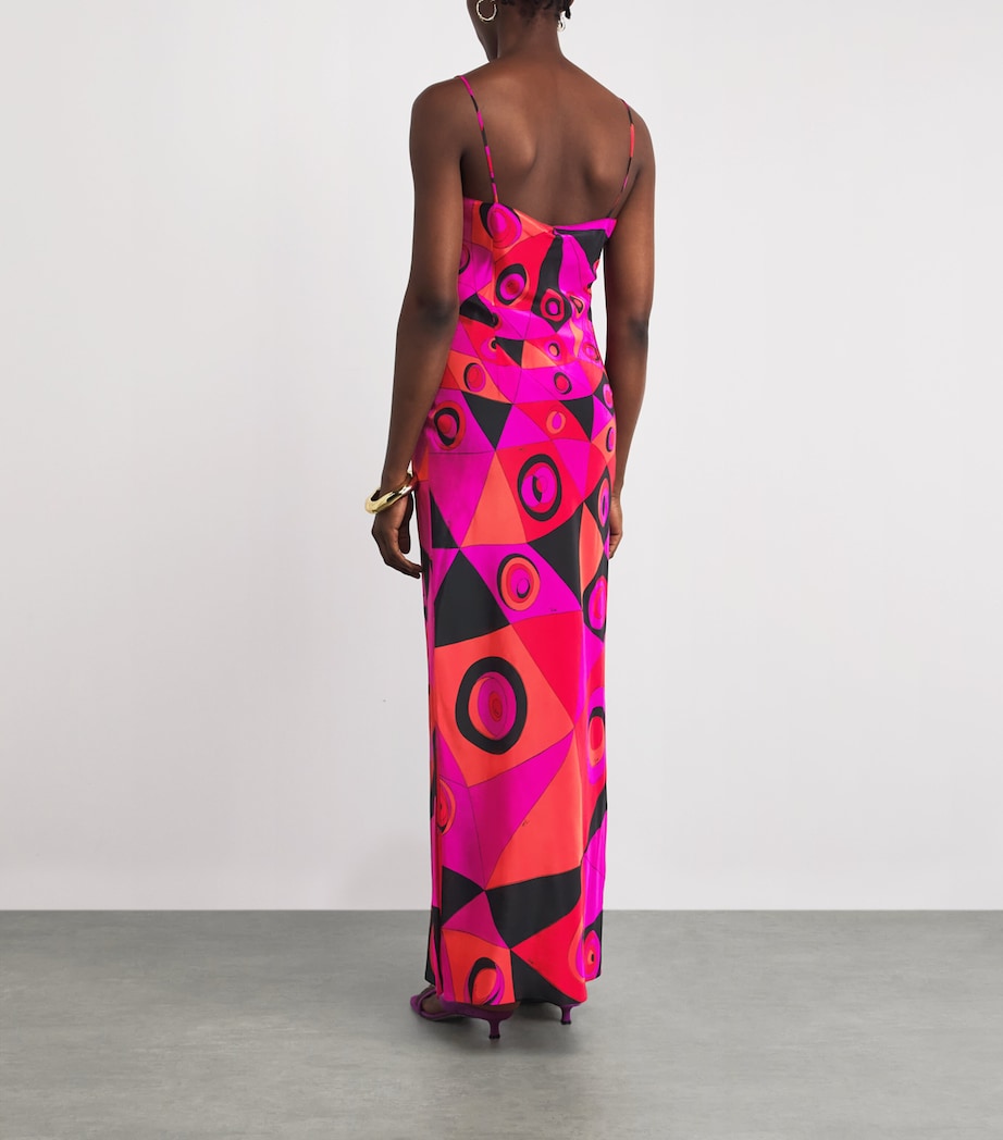 PUCCI Womens Silk Occhi Maxi Dress Fuchsia Image 4