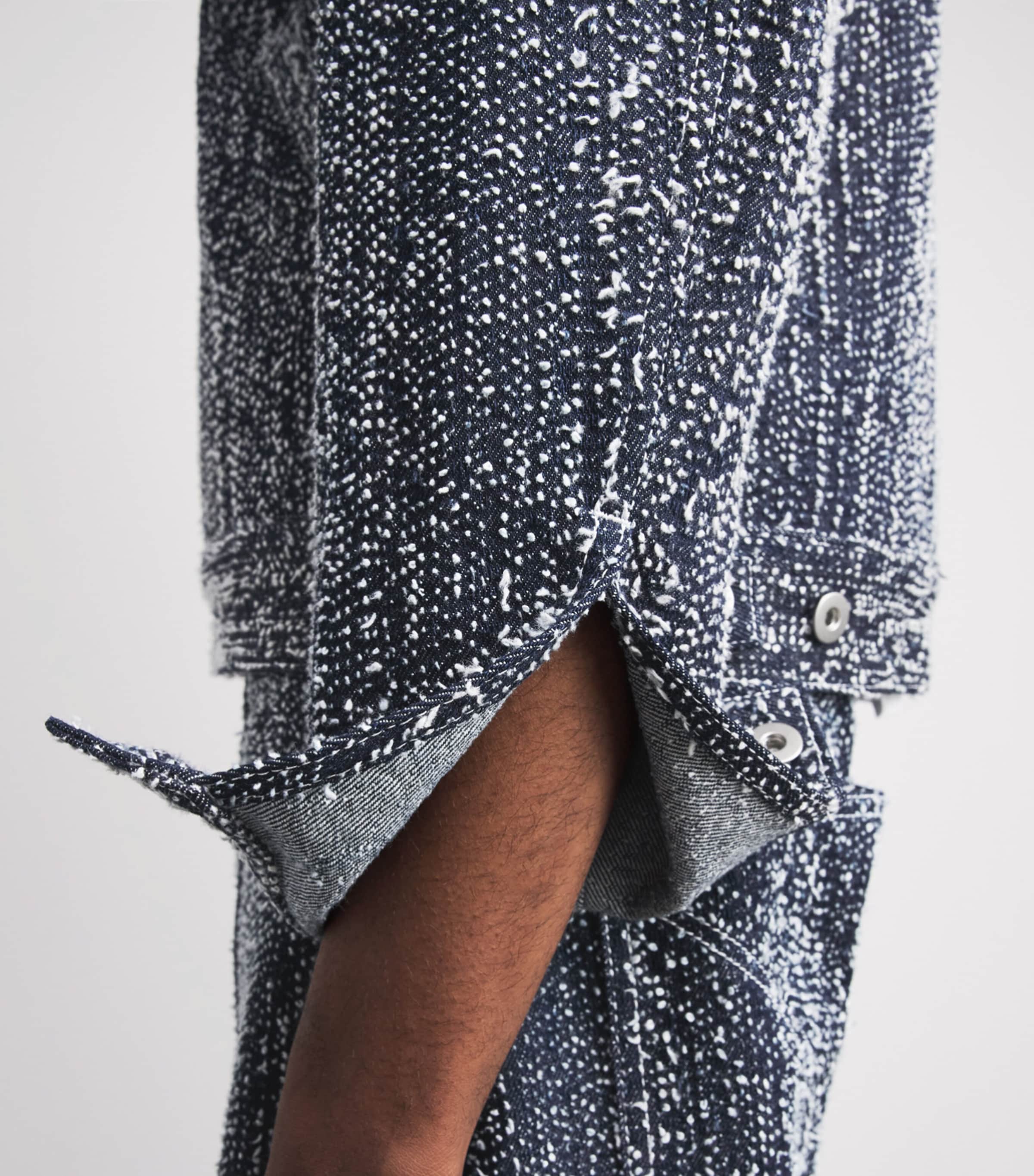 Sage Nation Mens Speckled Jiji Denim Jacket Snow Nep Image 3
